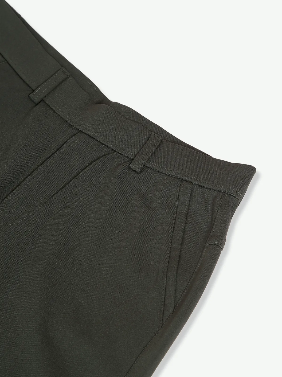 Maml olive solid lycra track pant