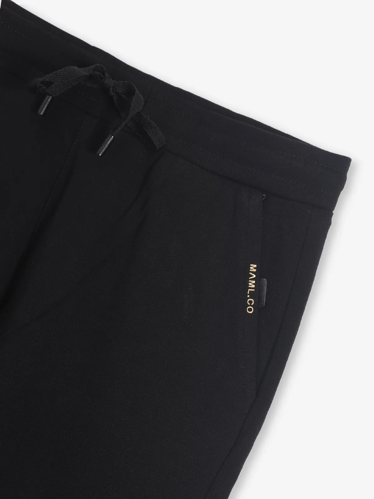 MAML solid black cotton trouser
