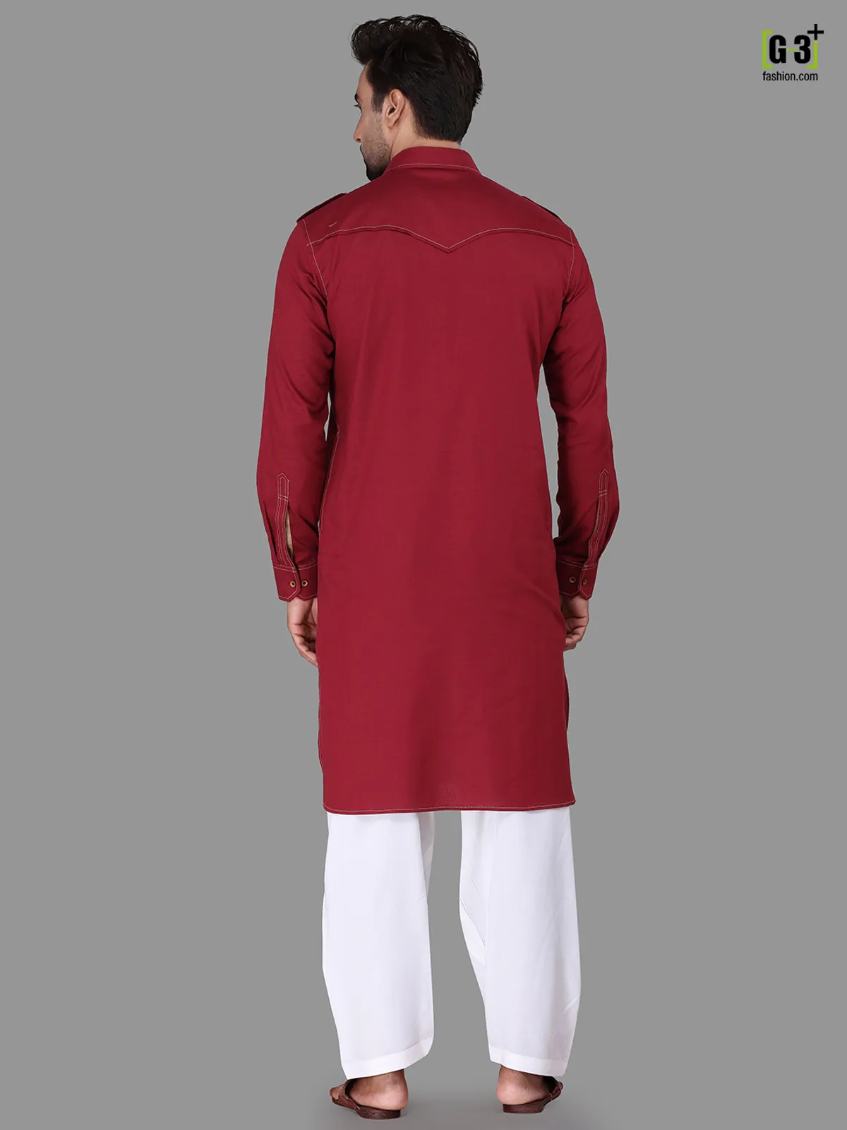 Maroon festive wear pathani suit