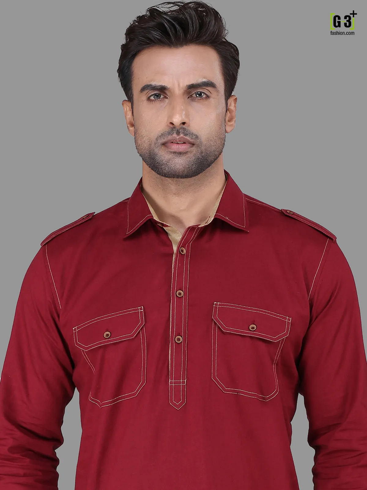 Maroon festive wear pathani suit