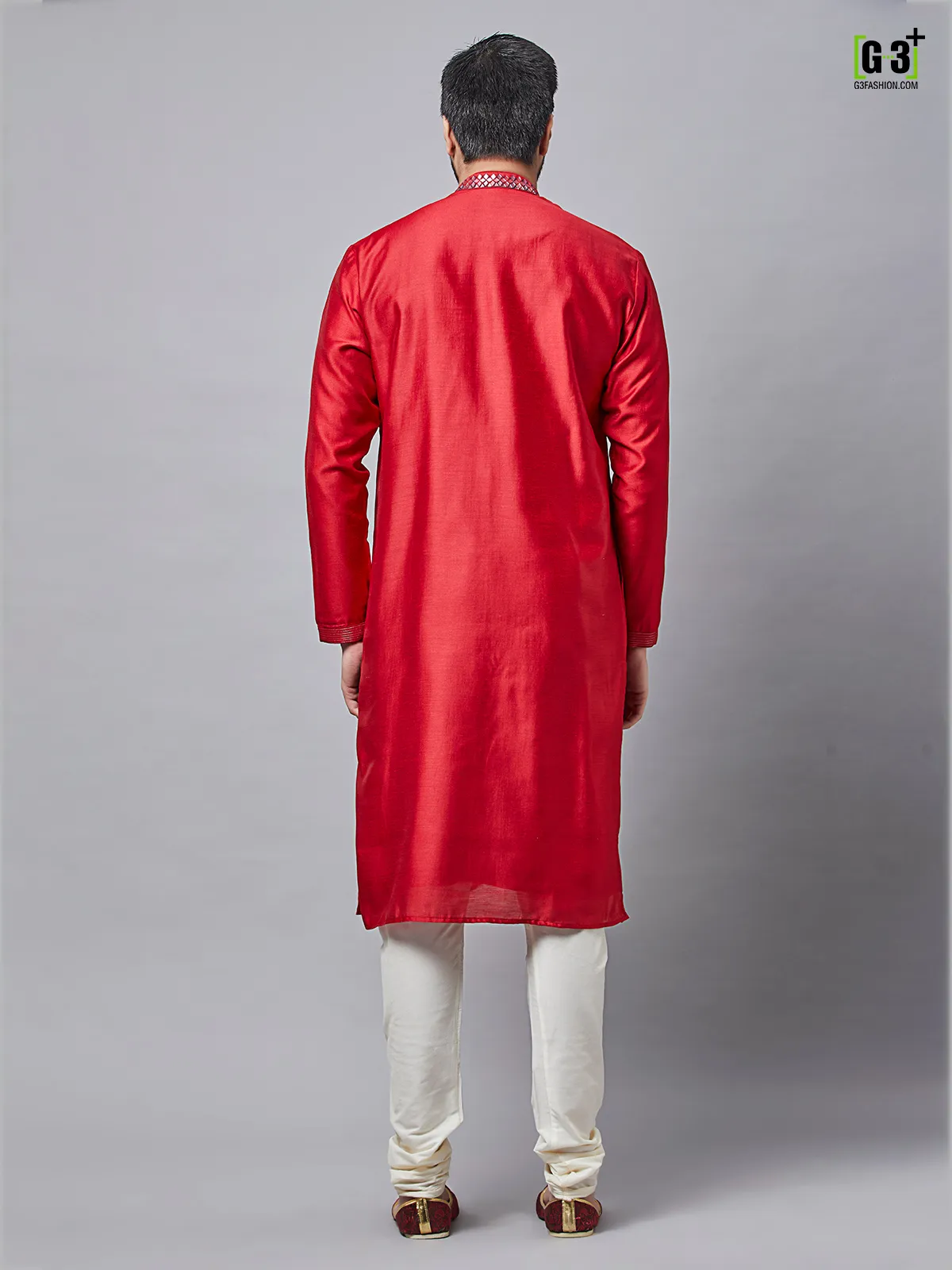 Maroon silk Kurta Set for Mens