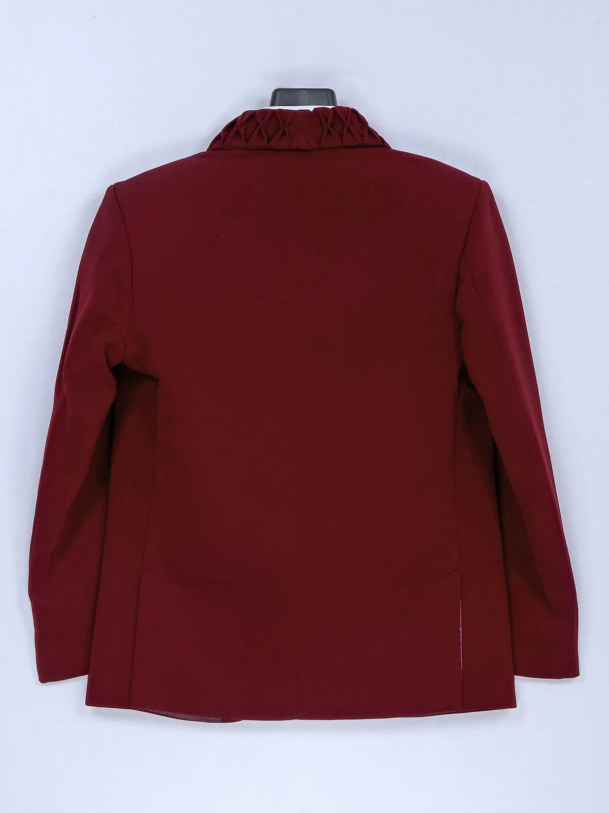 Maroon terry rayon reception look coat suit