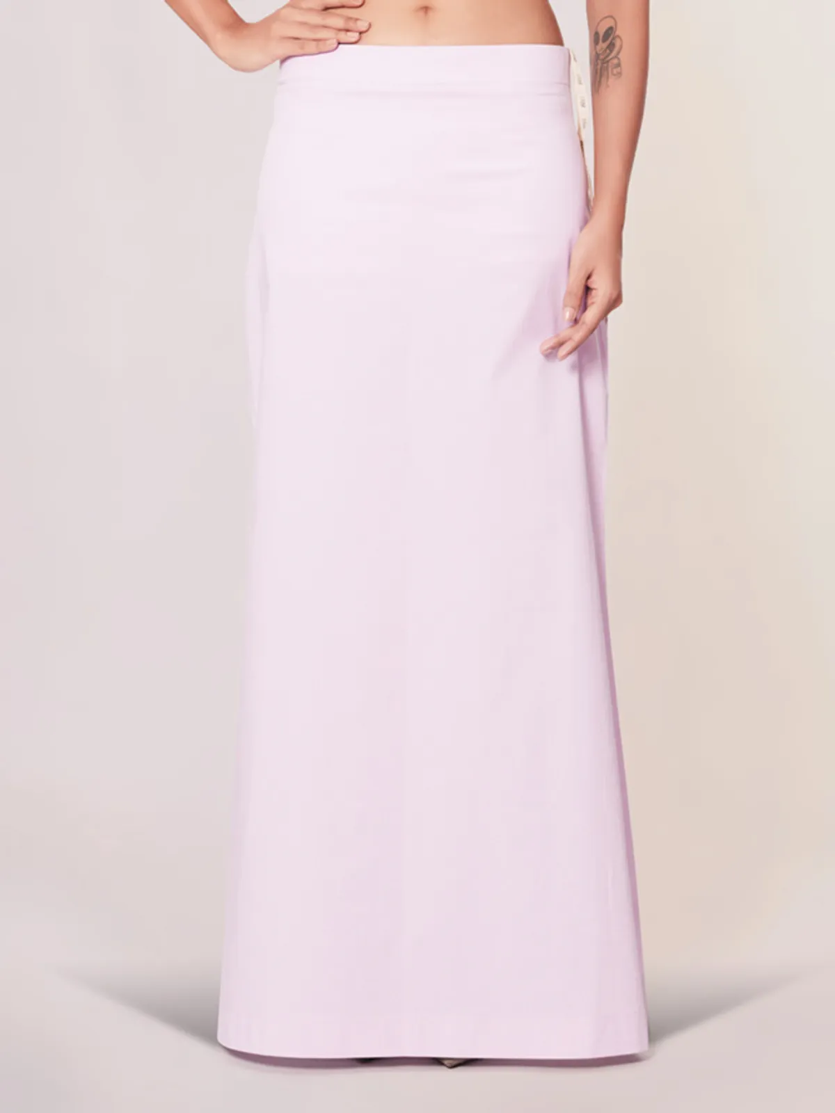 Mauve pink lycra cotton plain petticoat