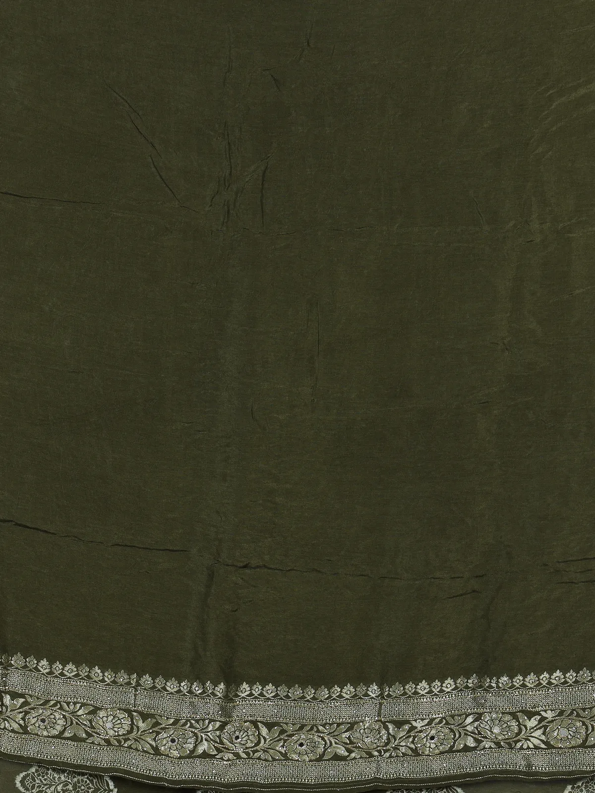 Mehndi green floral booti festive party saree-G3-WSA63169