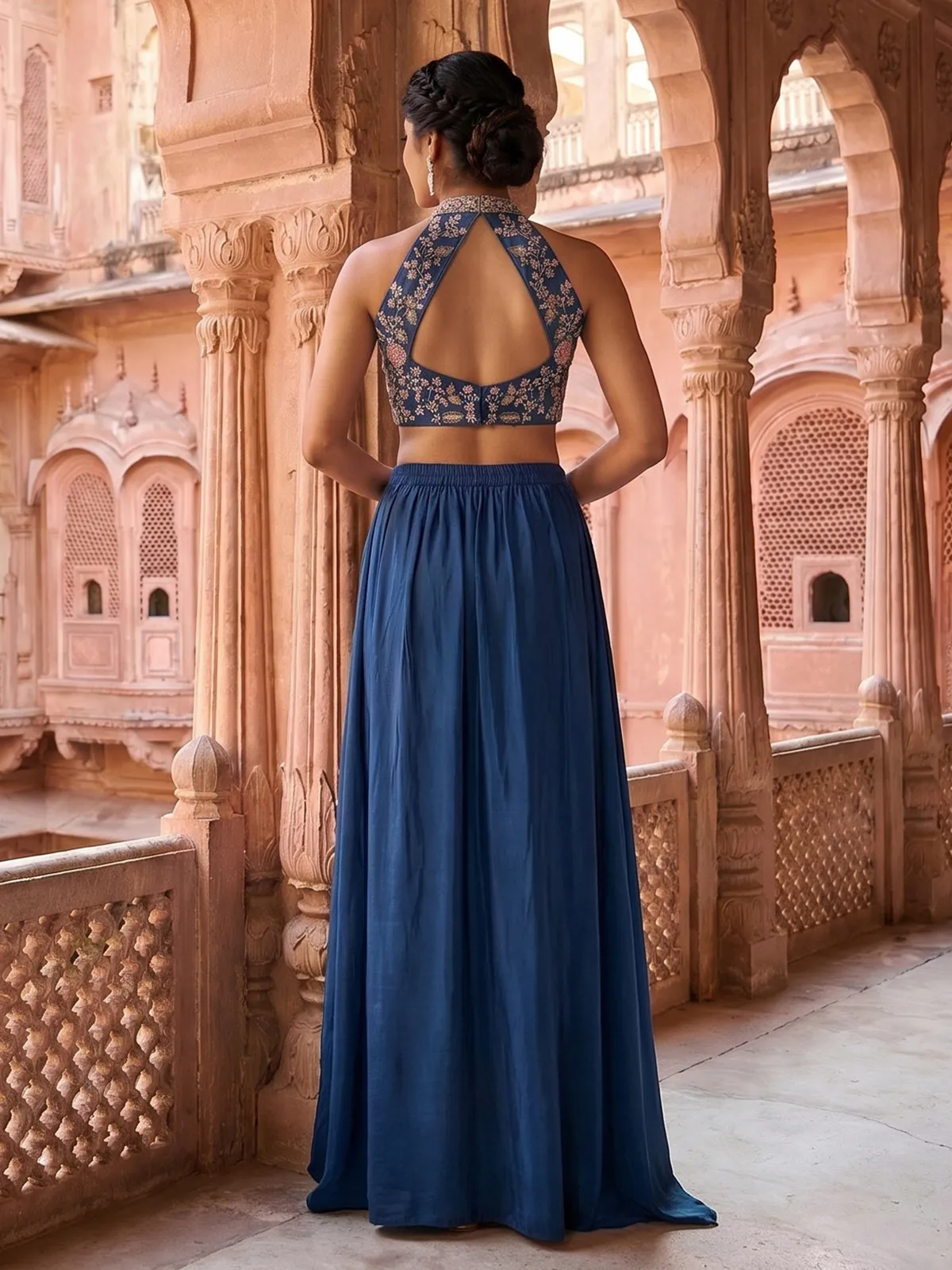 indo western dress blue Buy Designer Blue Indo Western Dresses for Women Online At Cbazaar