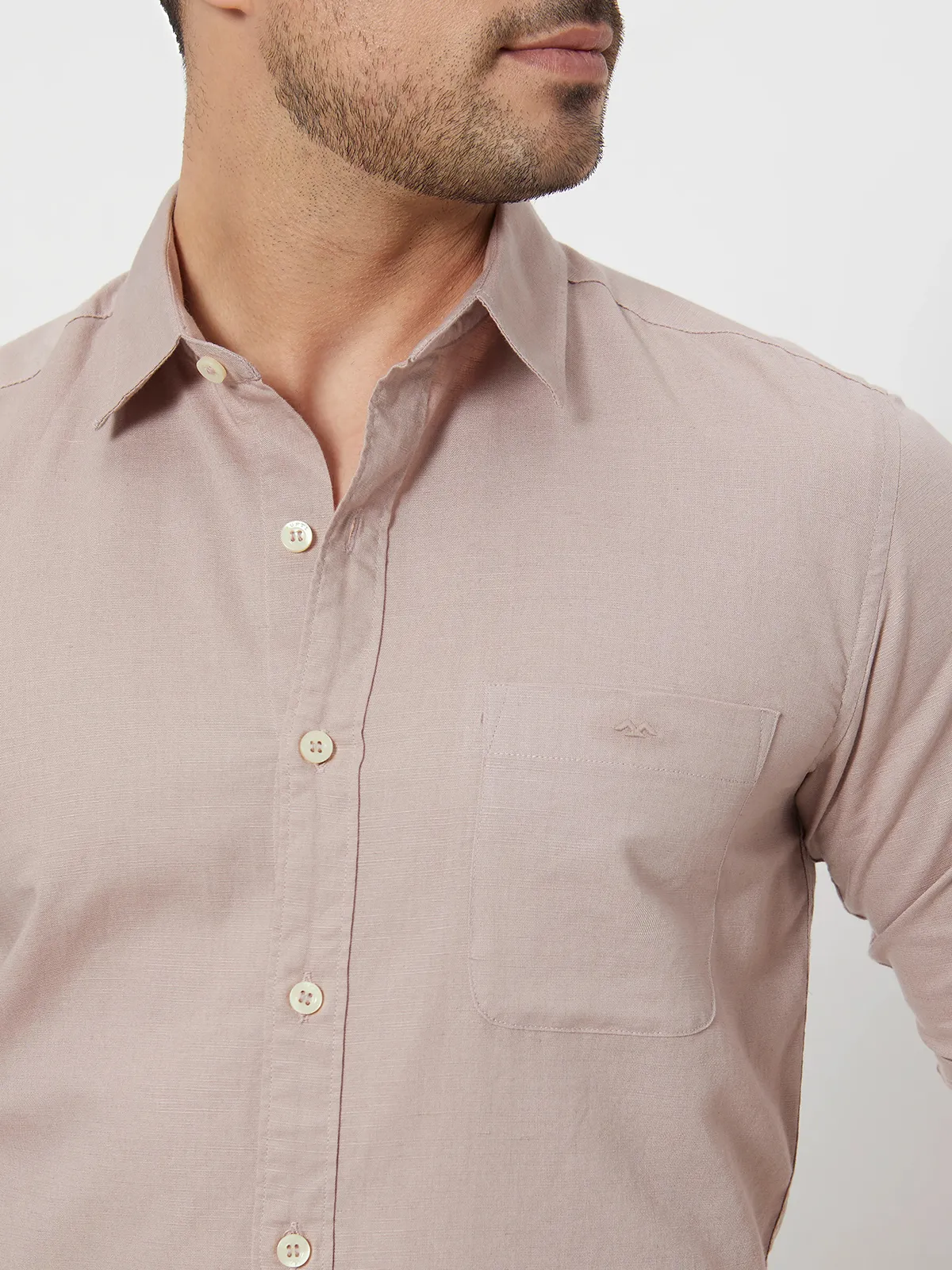 MUFTI beige cotton linen shirt