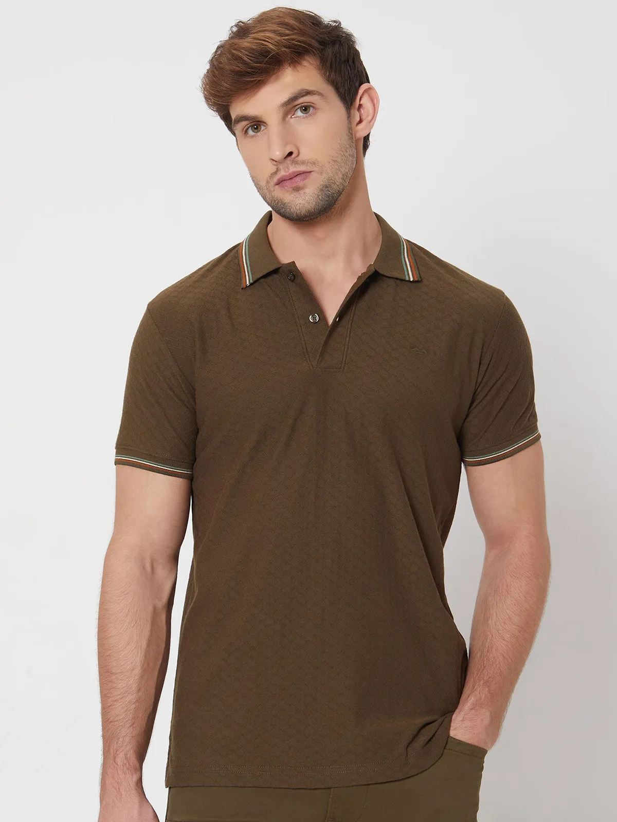 Mufti dark olive texture t-shirt