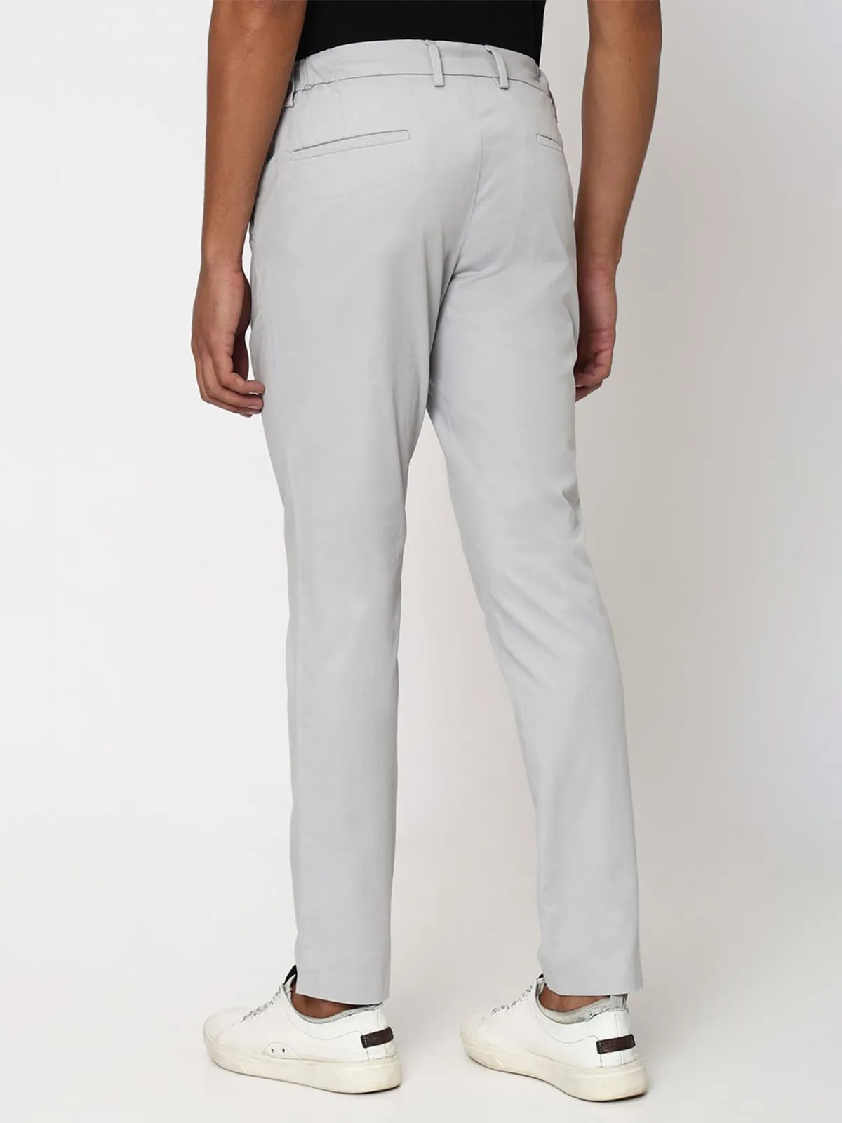 Mufti grey super slim fit cotton trouser