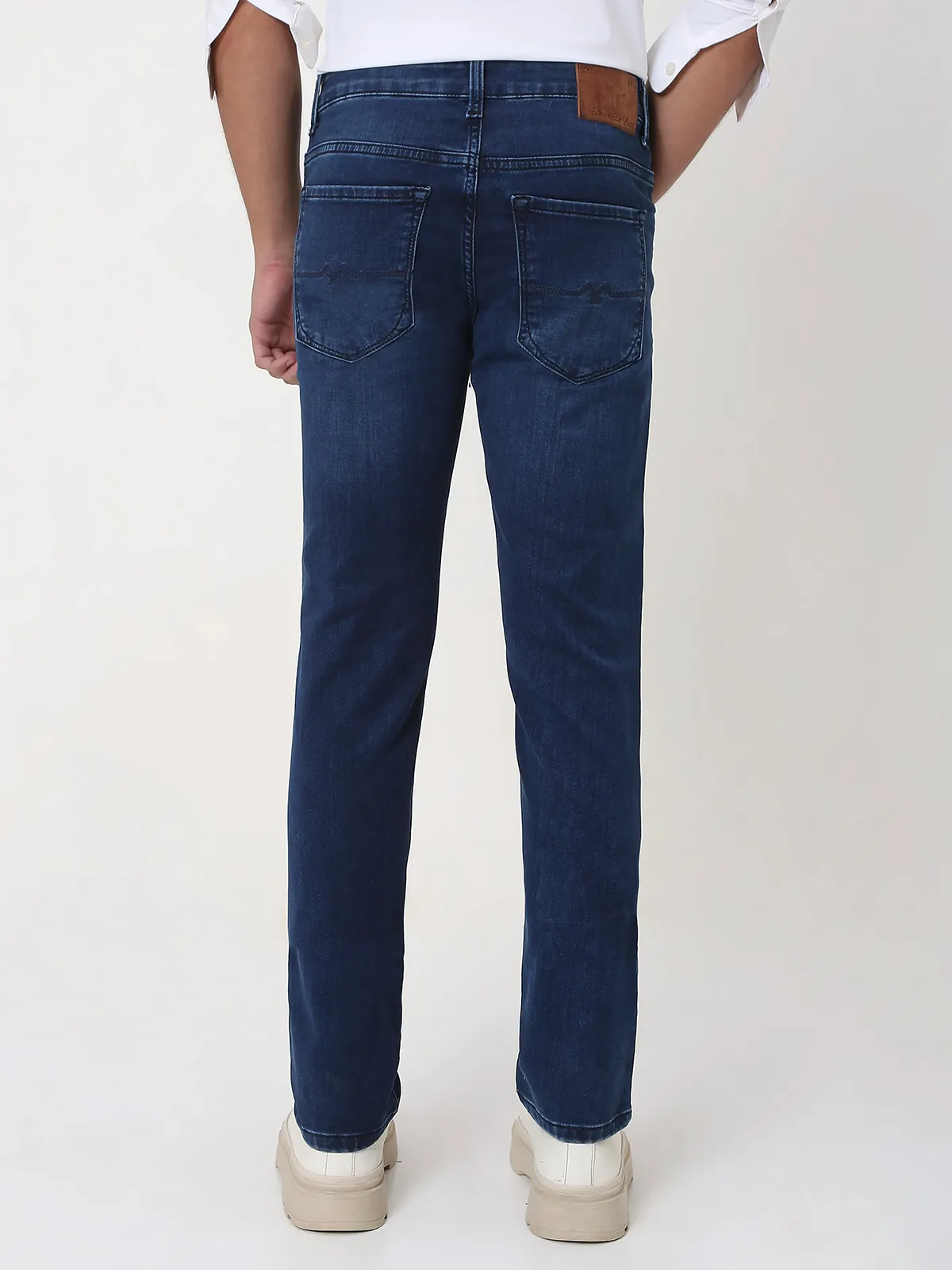 MUFTI navy washed slim fit jeans