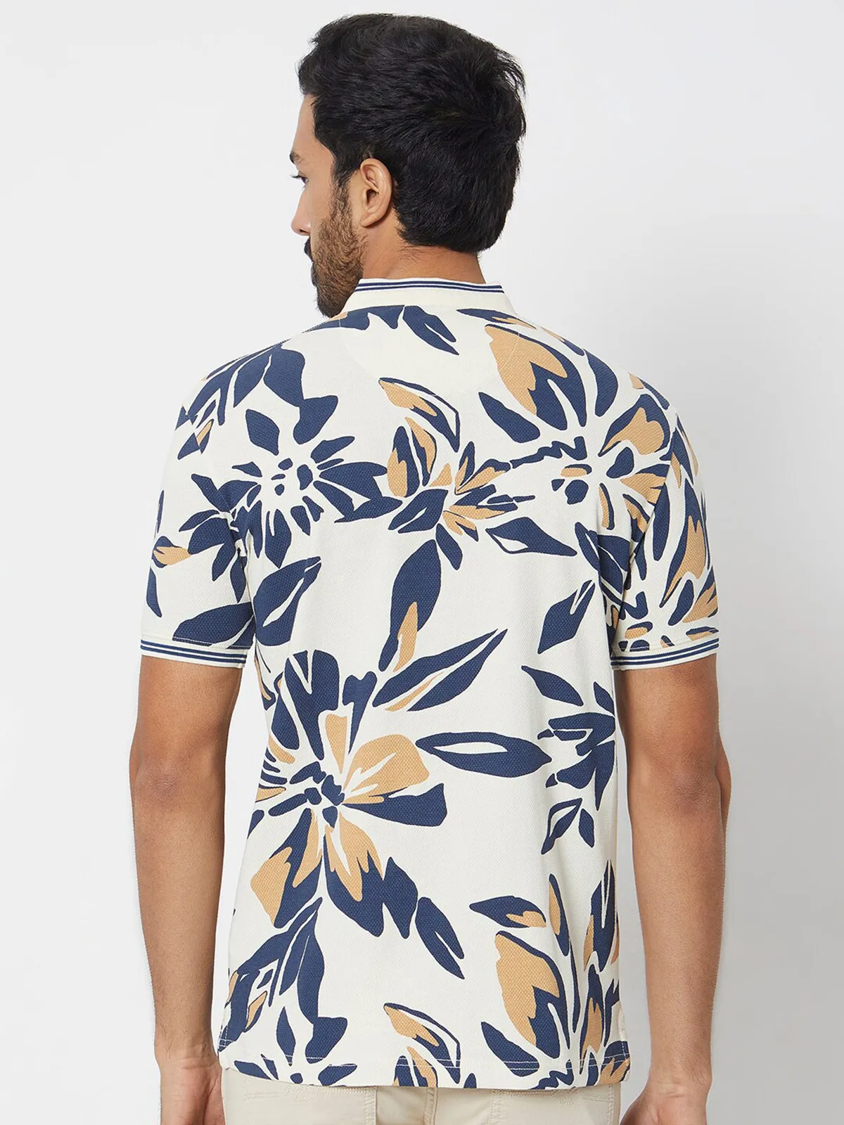 Mufti off white printed t-shirt