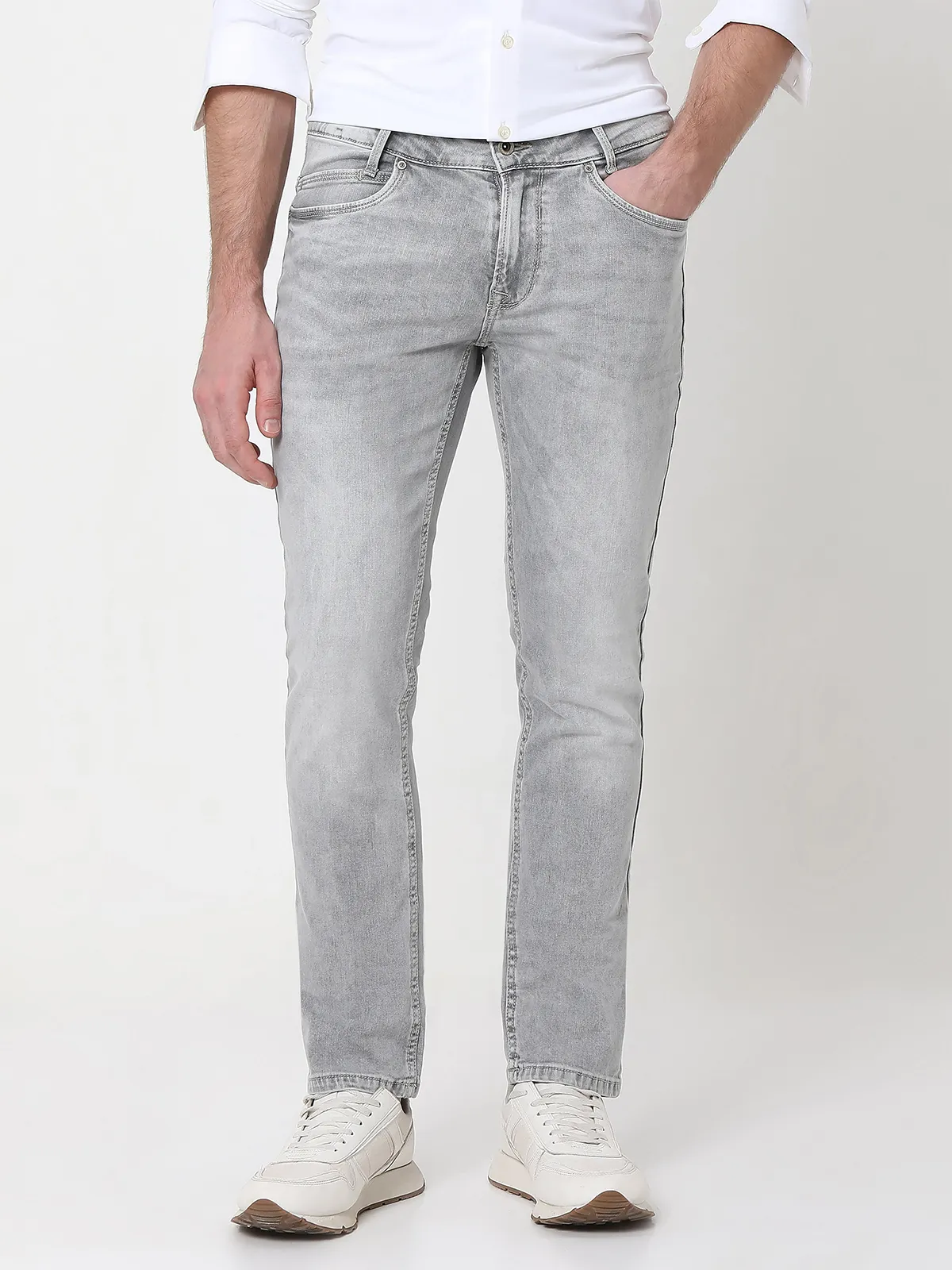 MUFTI grey super slim fit jeans