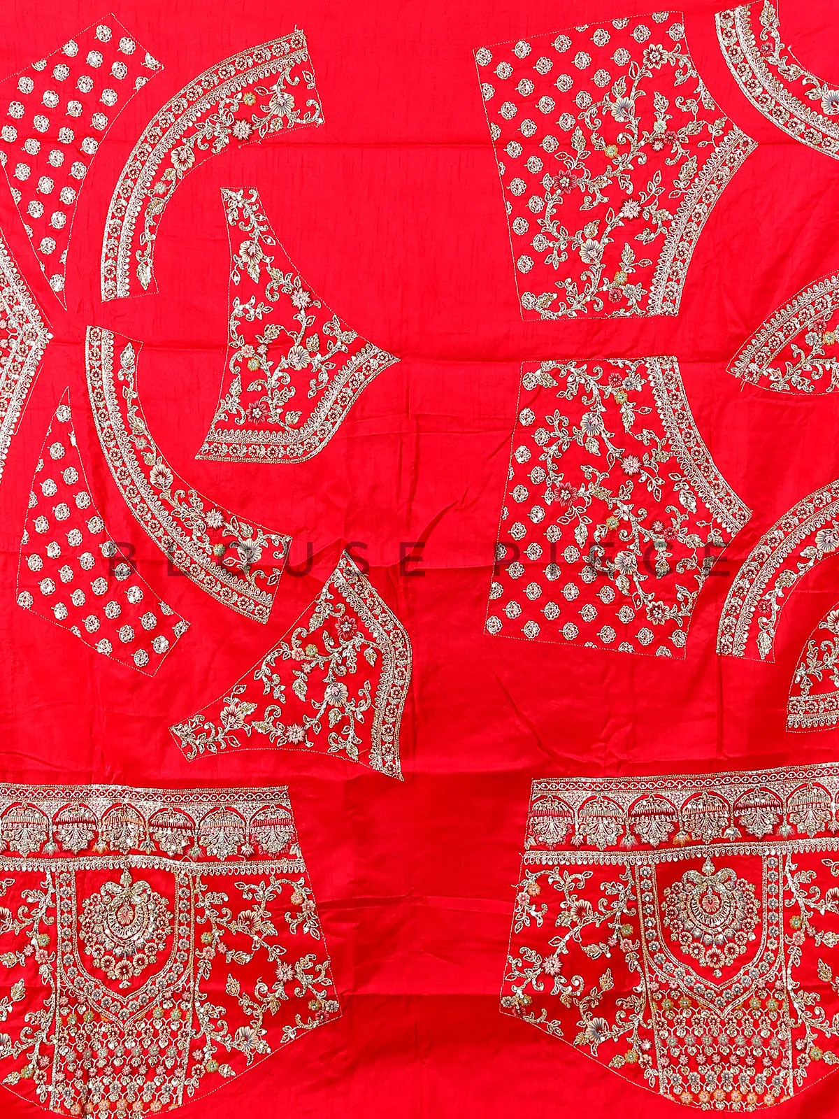 Multi color raw silk unstitched lehenga choli