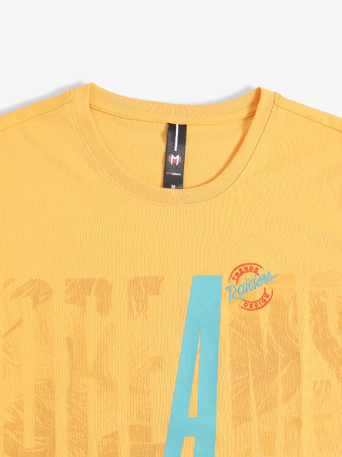 Mymera printed cotton yellow t shirt