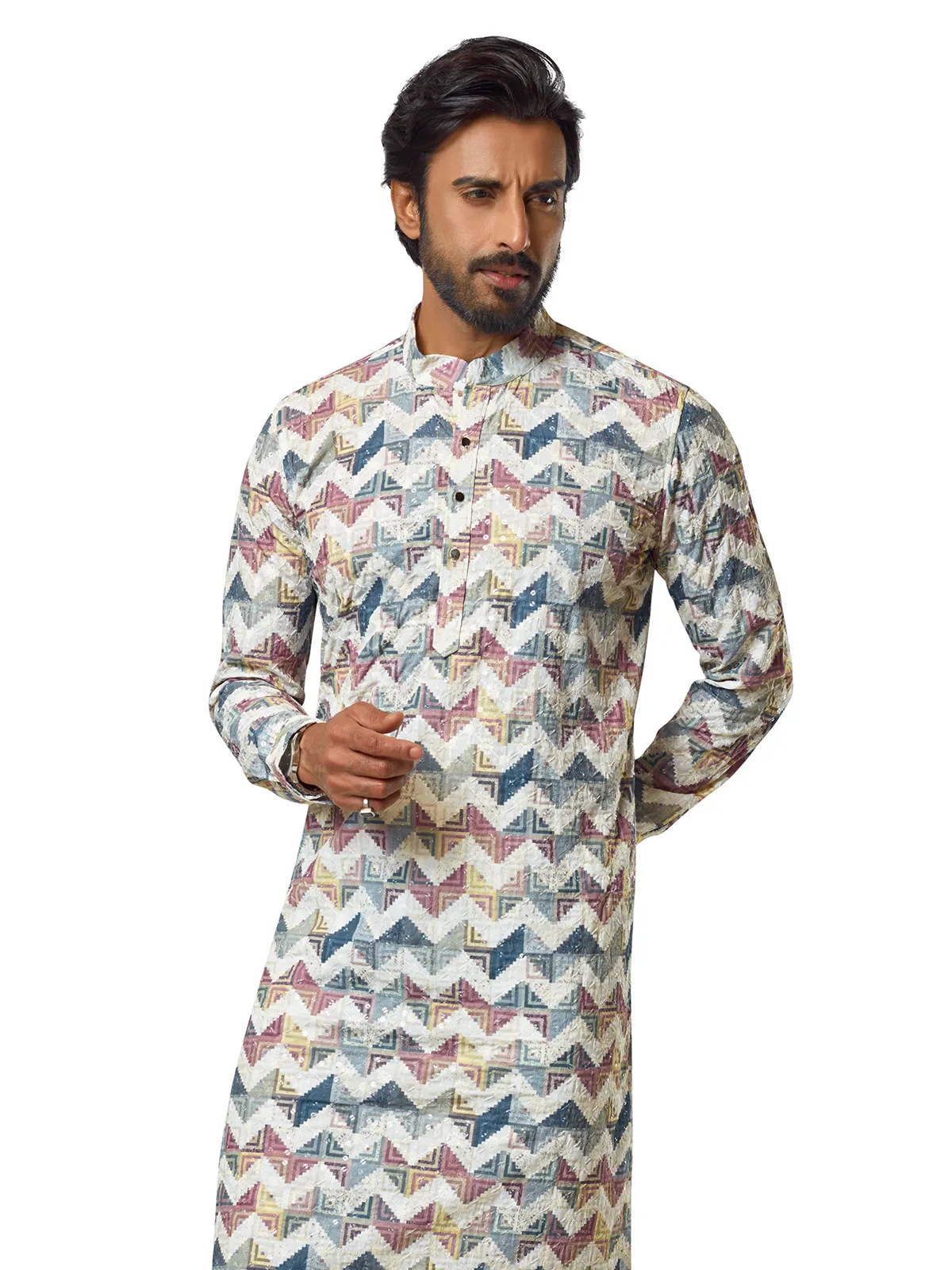 Awesome cotton multi color printed kurta