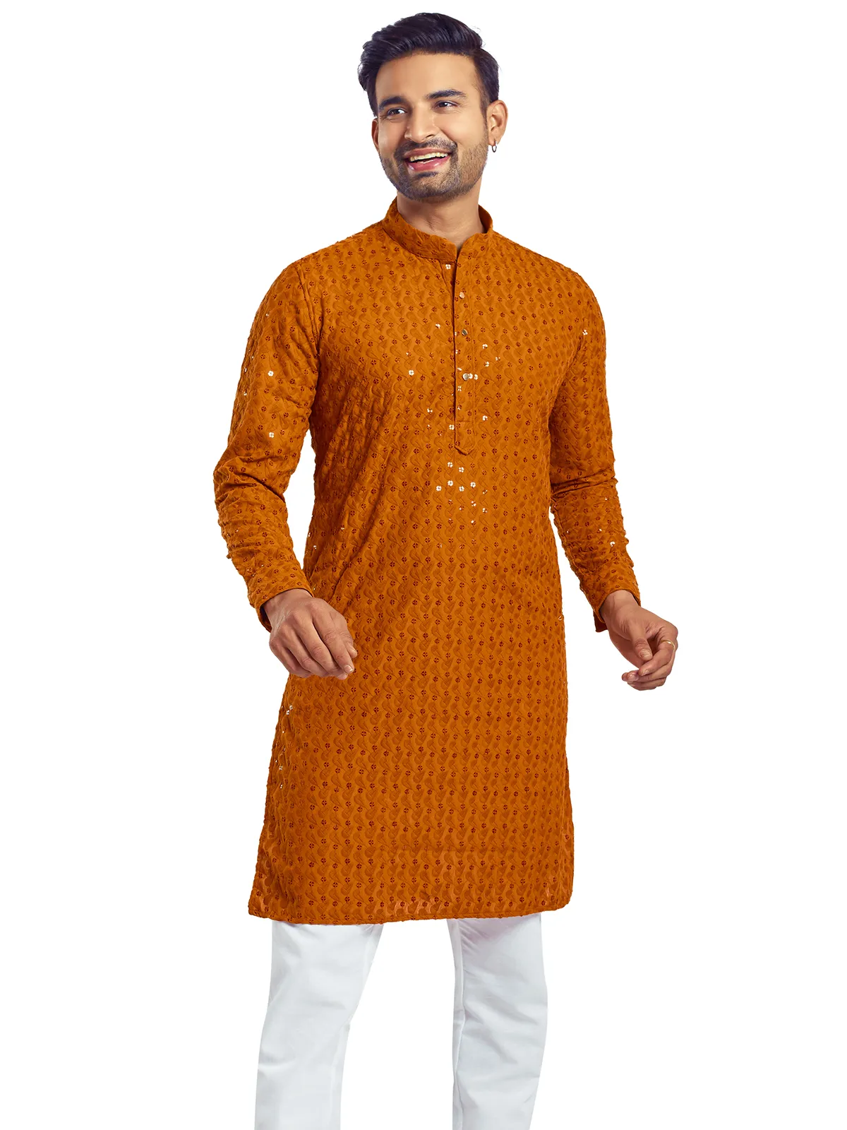 Classy orange georgette kurta