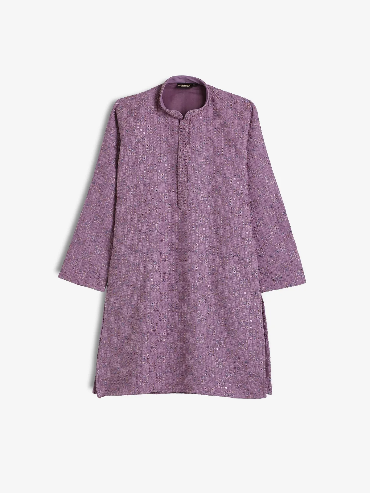 Elegant purple cotton kurta suit for festive