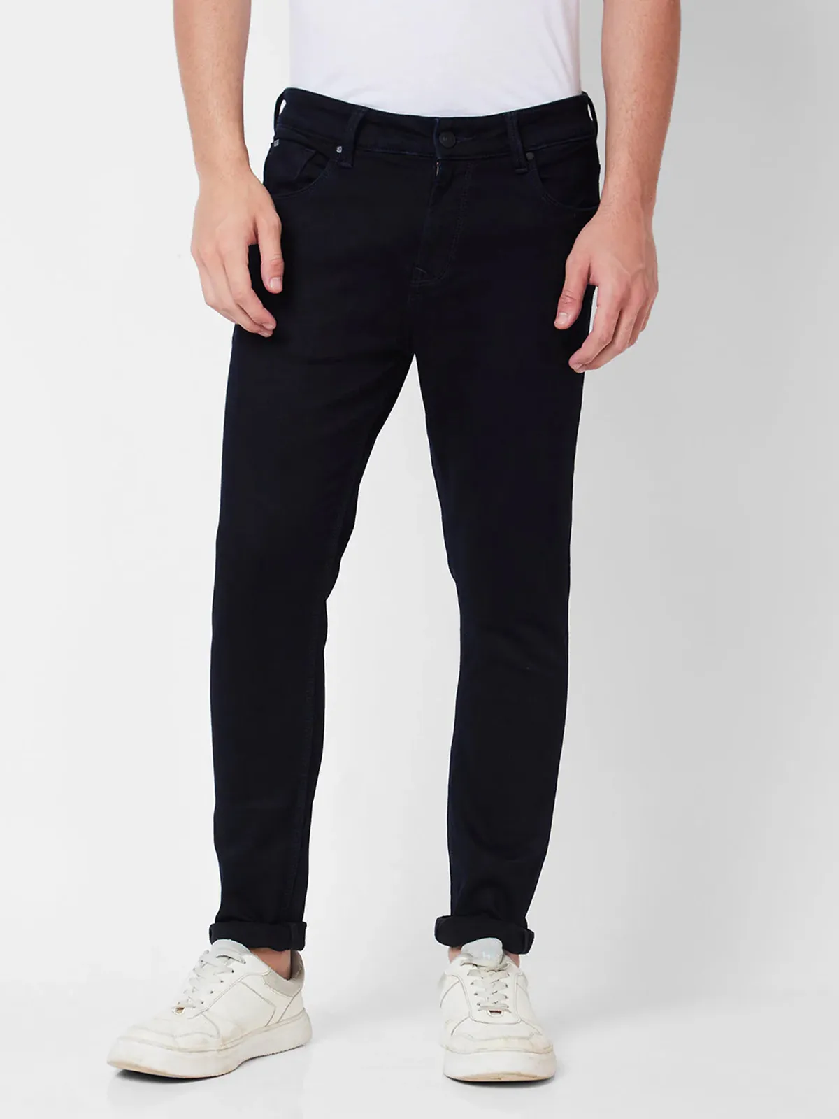 SPYKAR solid navy slim fit jeans