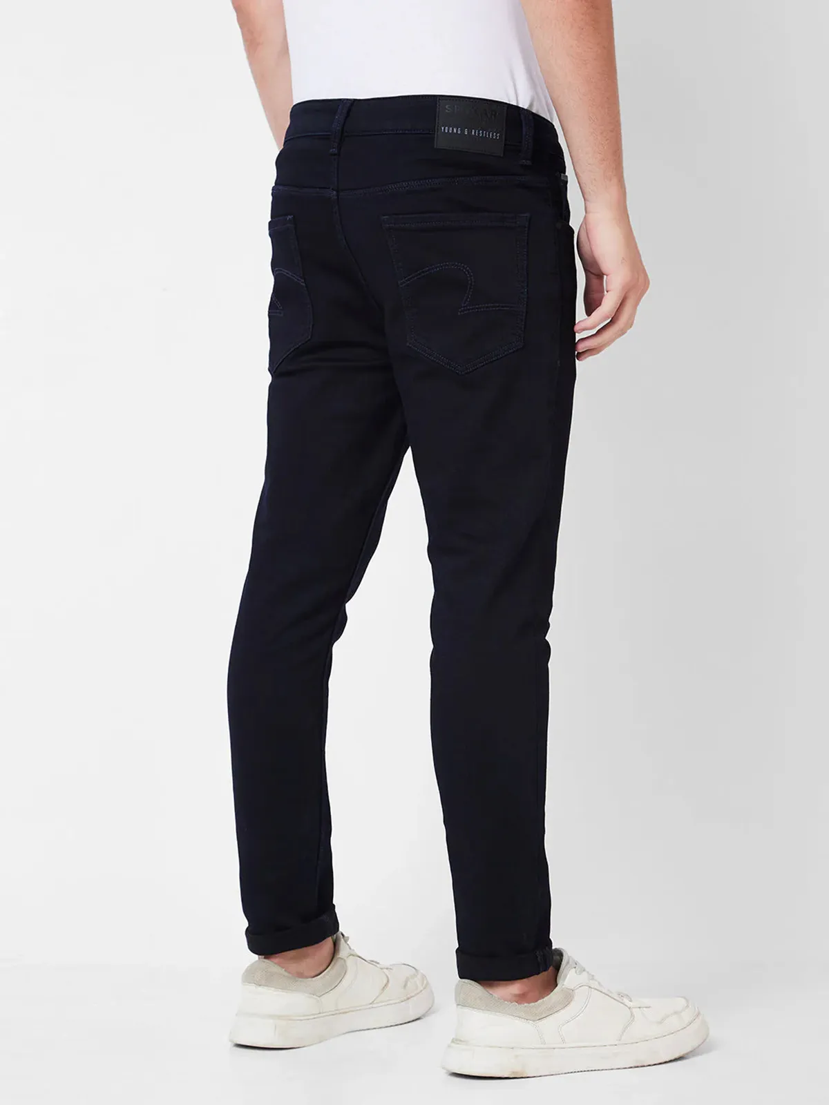 SPYKAR solid navy slim fit jeans