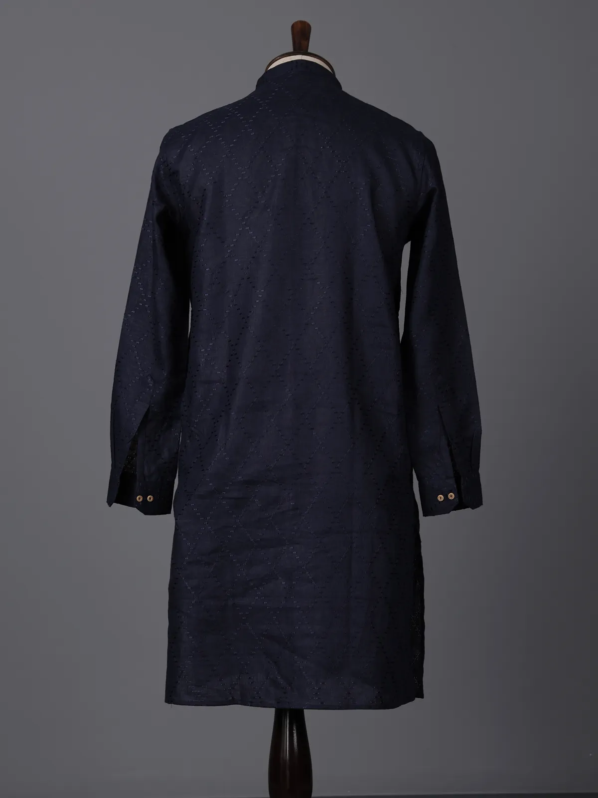 Navy cotton thread work festive wear kurta