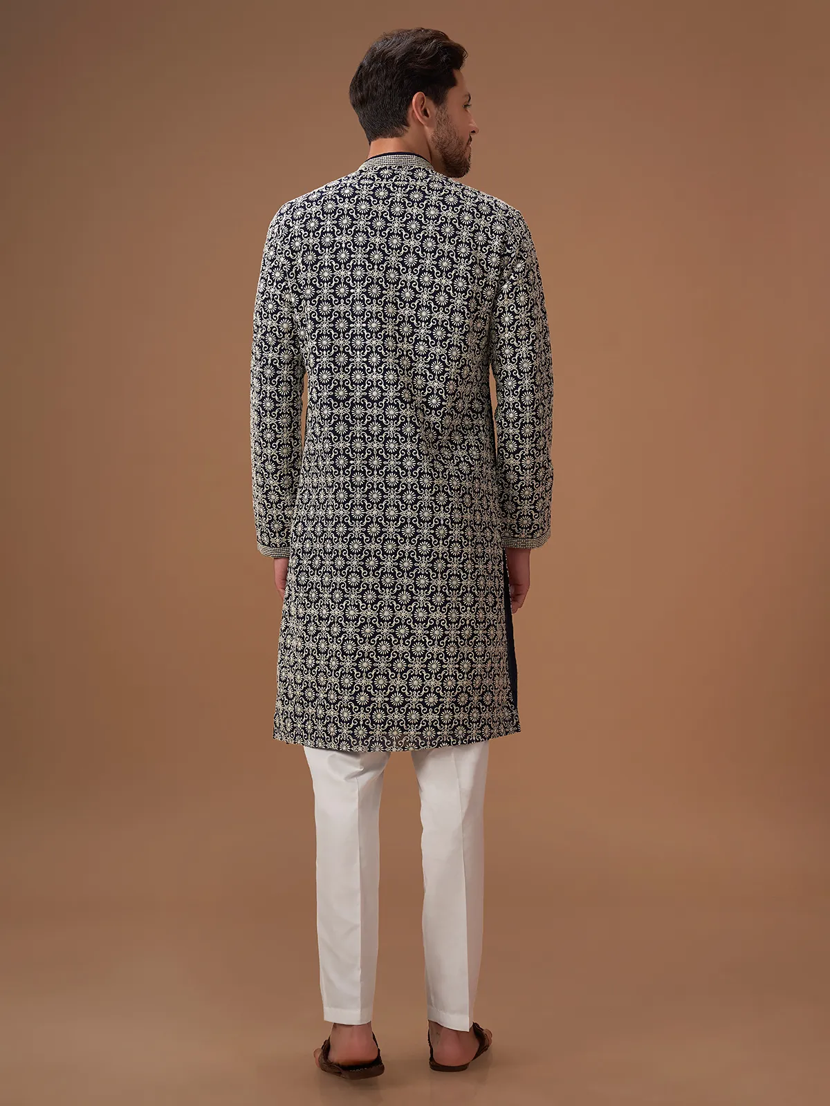 Navy georgette  Men Kurta pajma