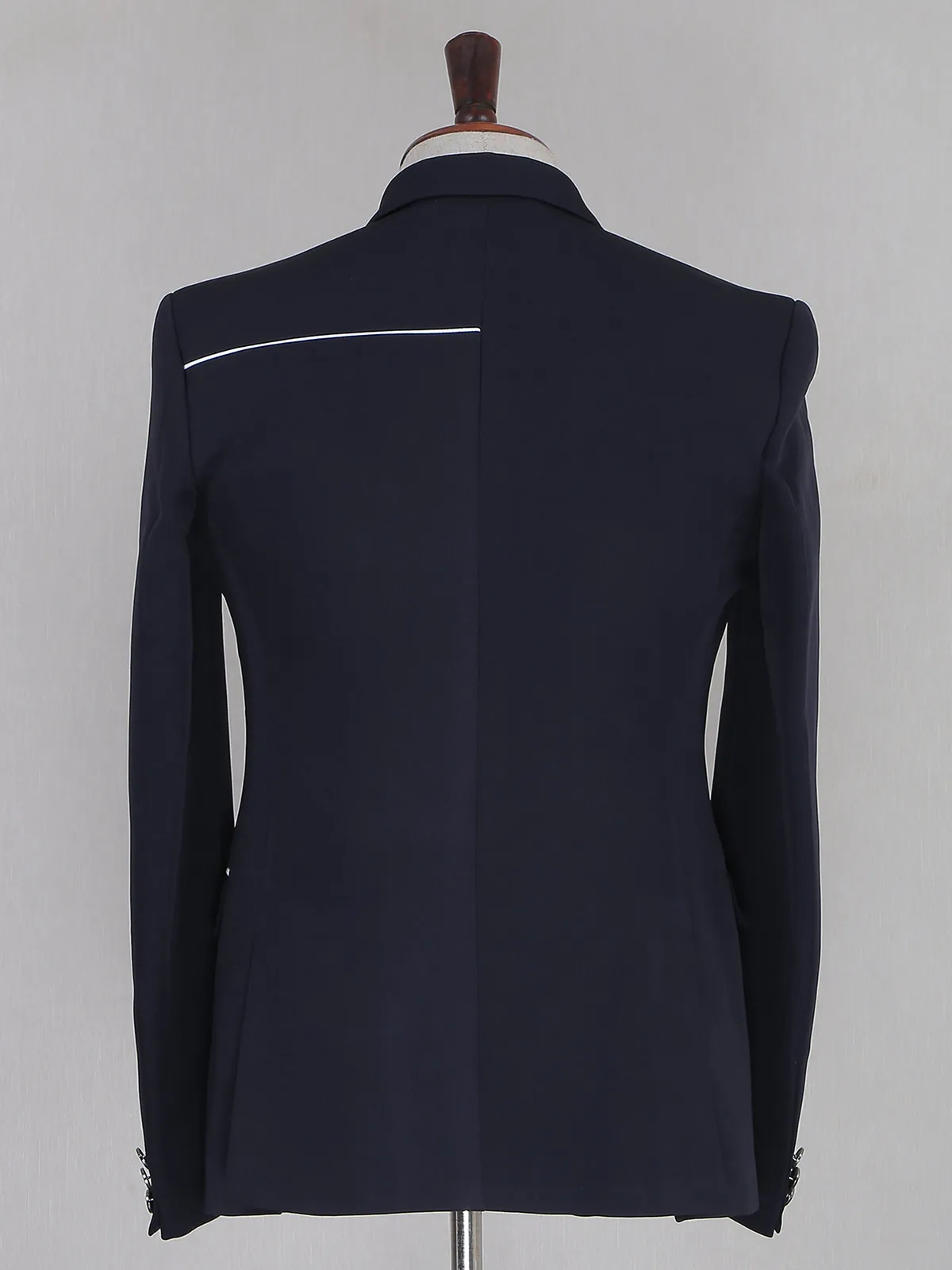 Navy terry rayon solid men blazer