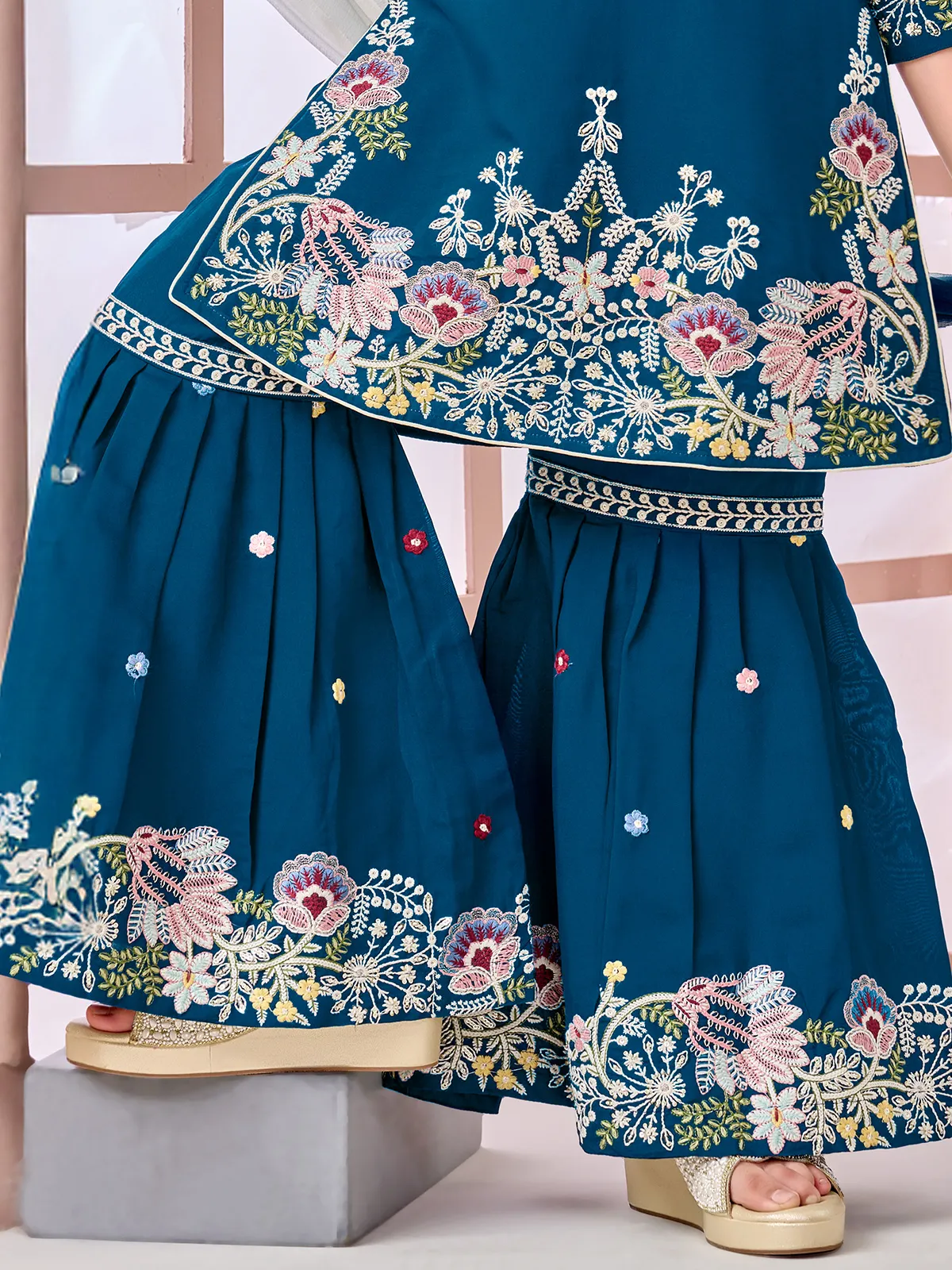 navy blue sharara dress Festive Amazing Navy Blue Heavy Silk Sharara Suit