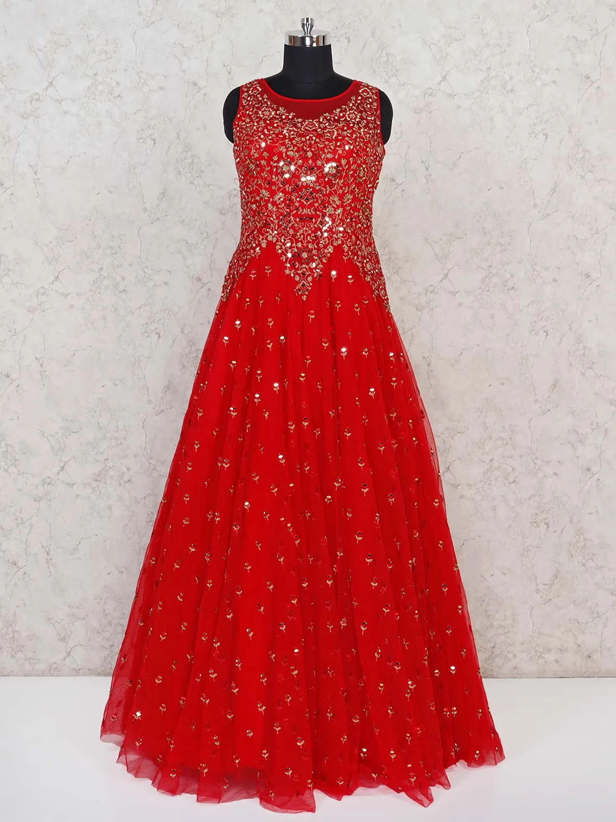 Net red designer party wear gown