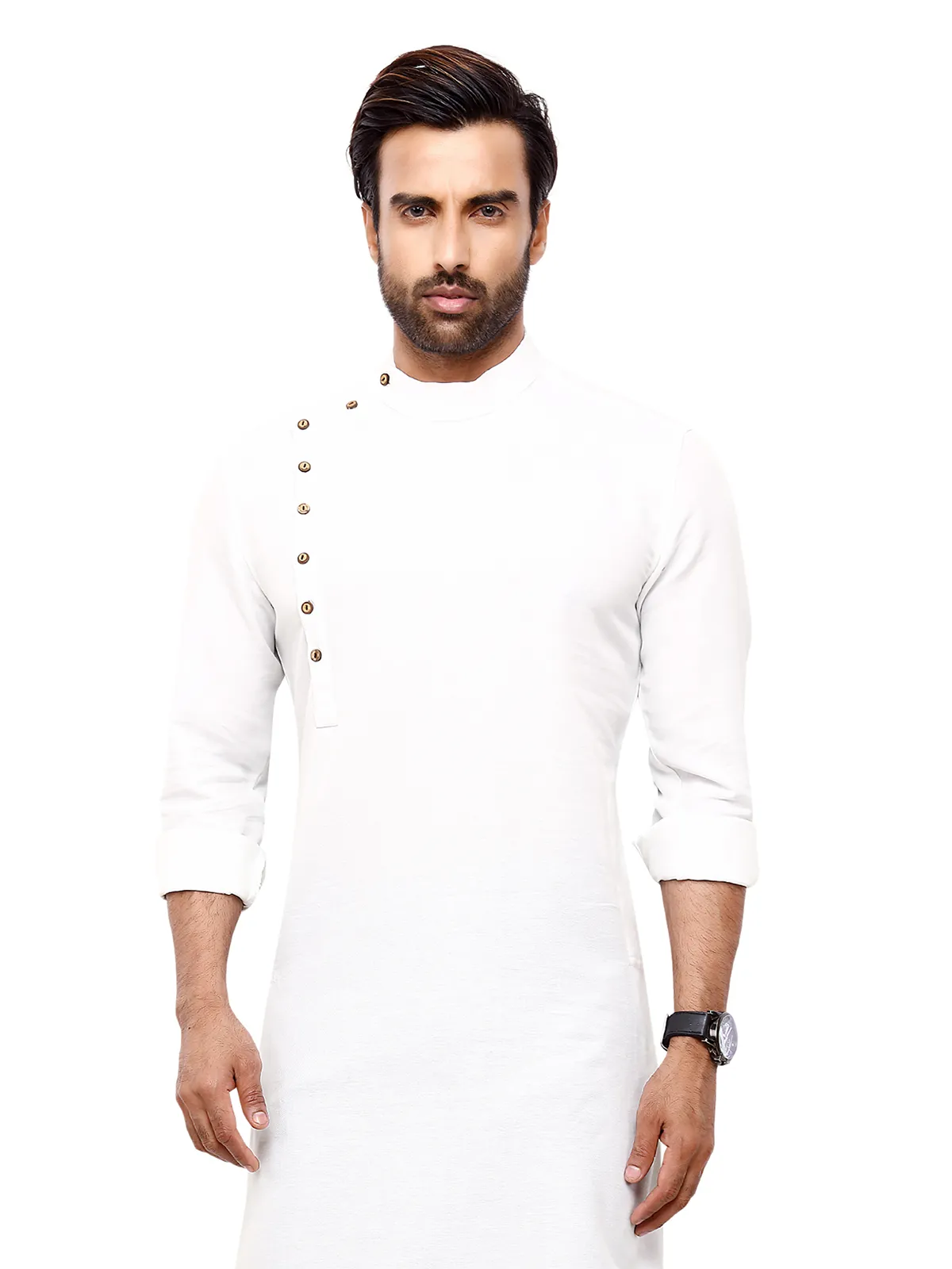 Cotton white plain kurta