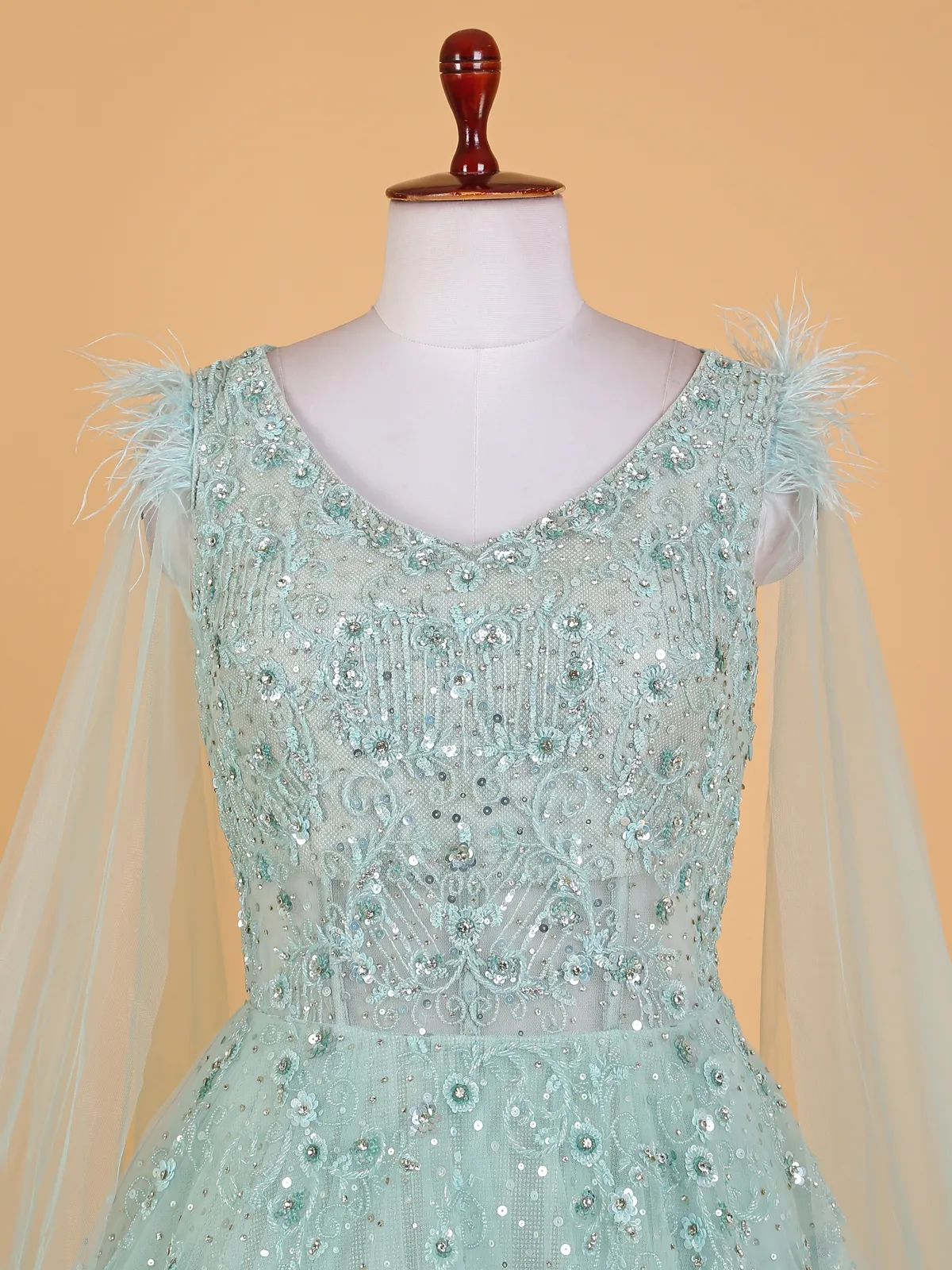 sky designer dresses Elegant sky blue net designer gown