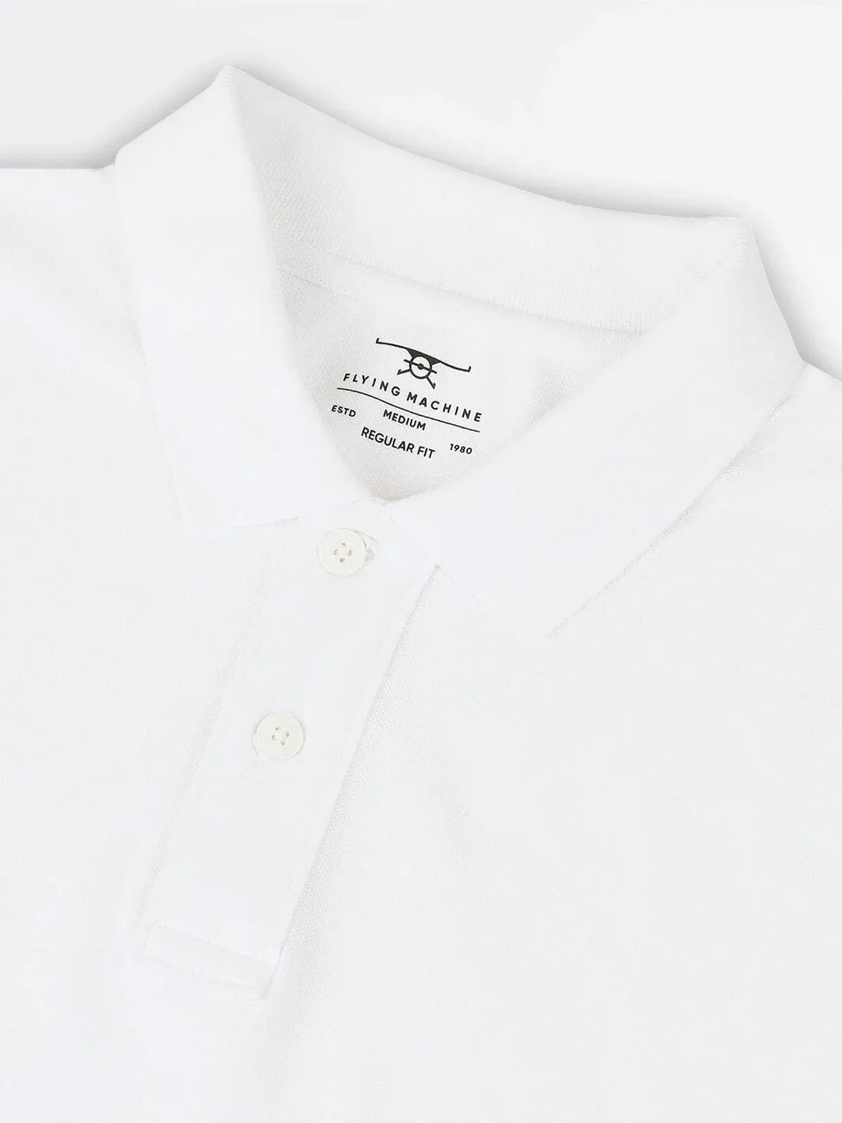 FLYING MACHINE white plain cotton t-hirt
