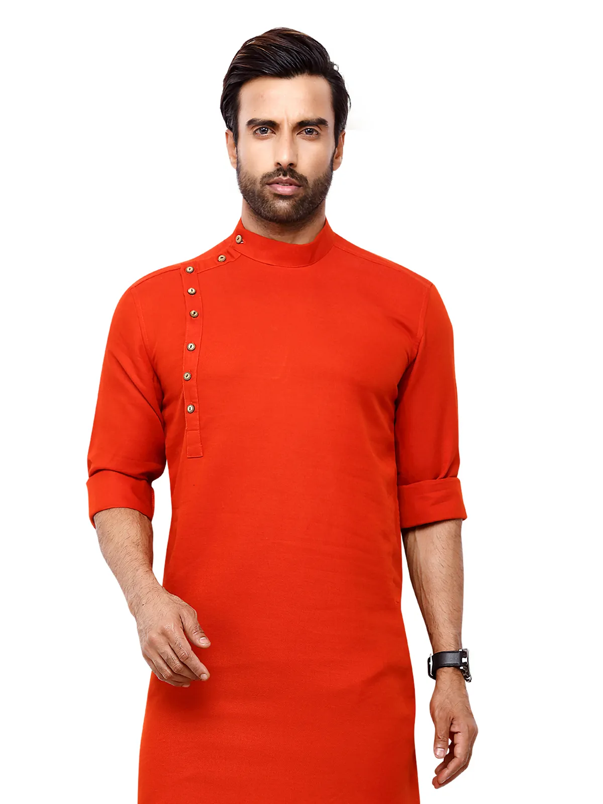 Plain orange kurta for festival