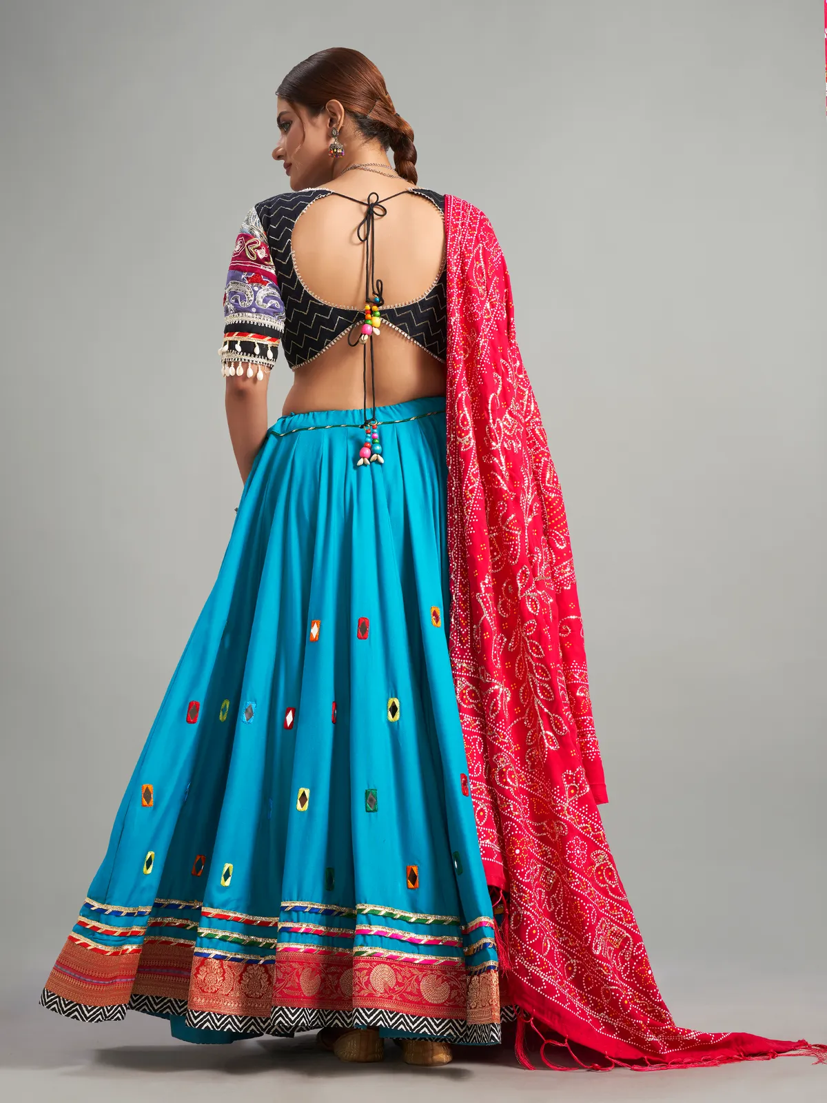 Newest aqua cotton silk chaniya choli