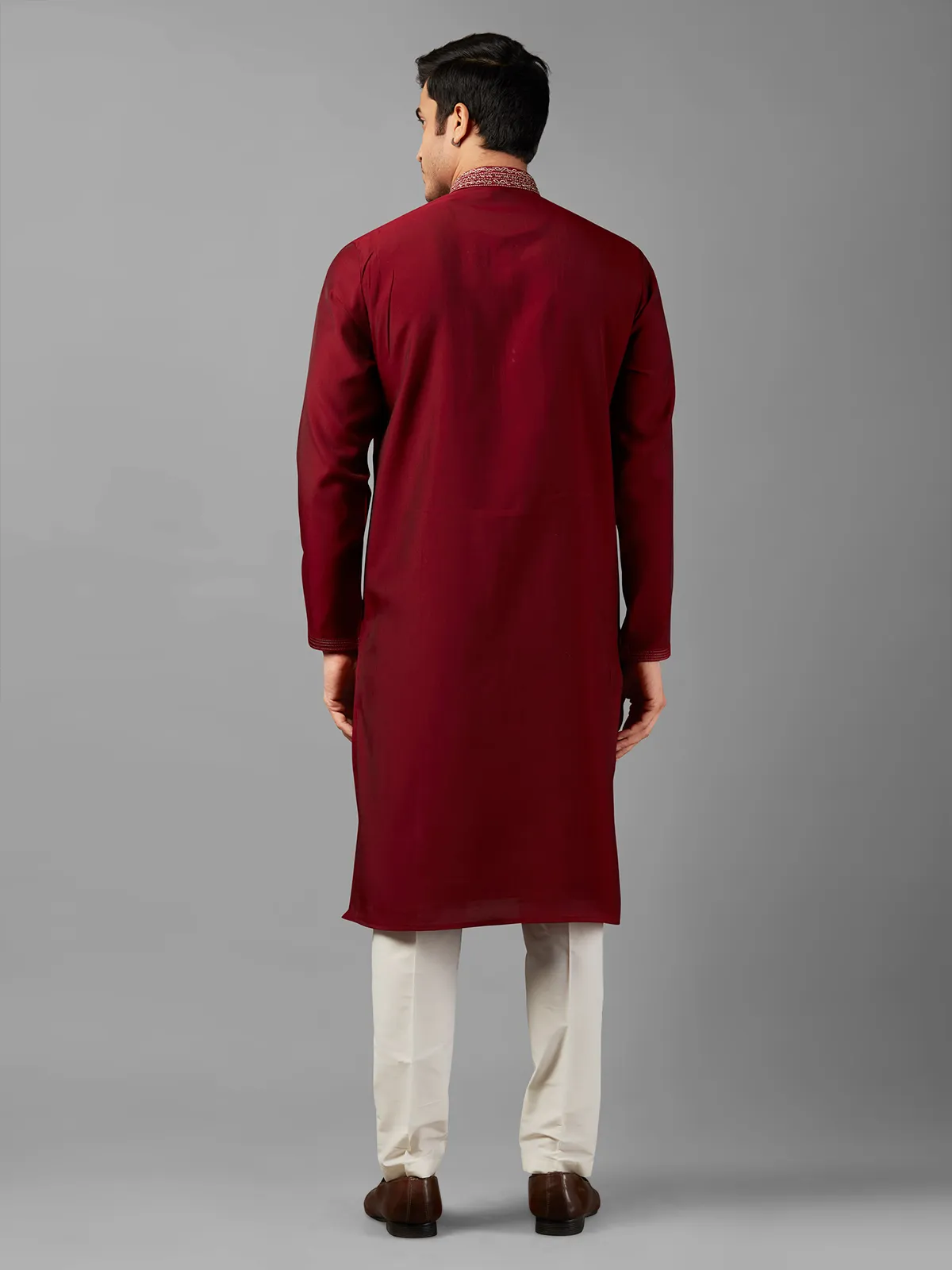 Newest maroon silk  Men Kurta pajama