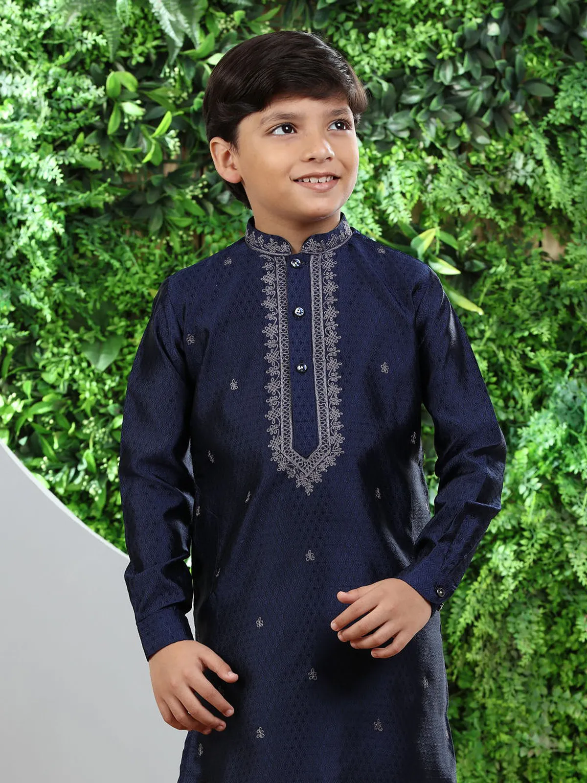 Newest navy silk kurta suit