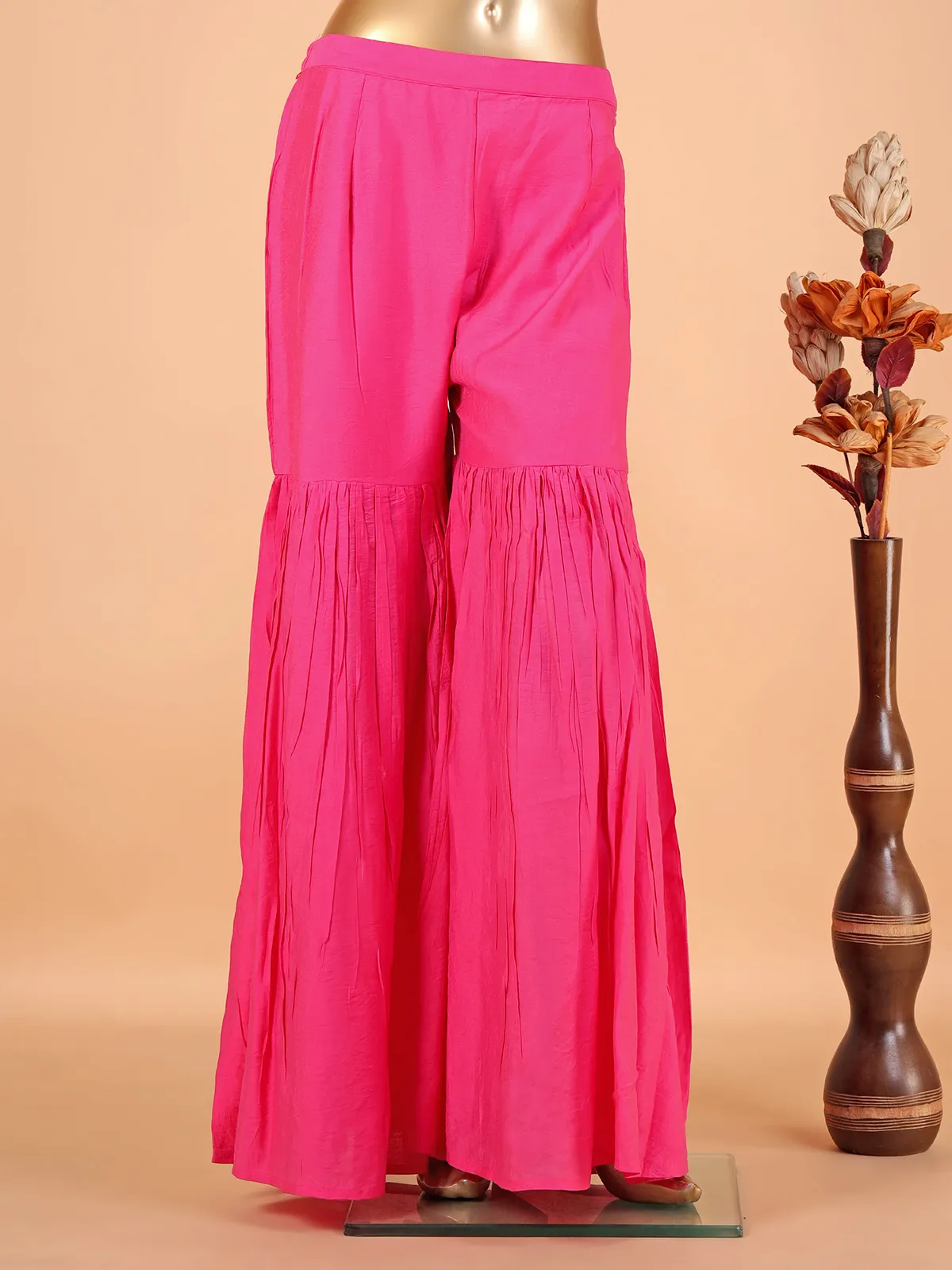 Newest pink silk sharara suit