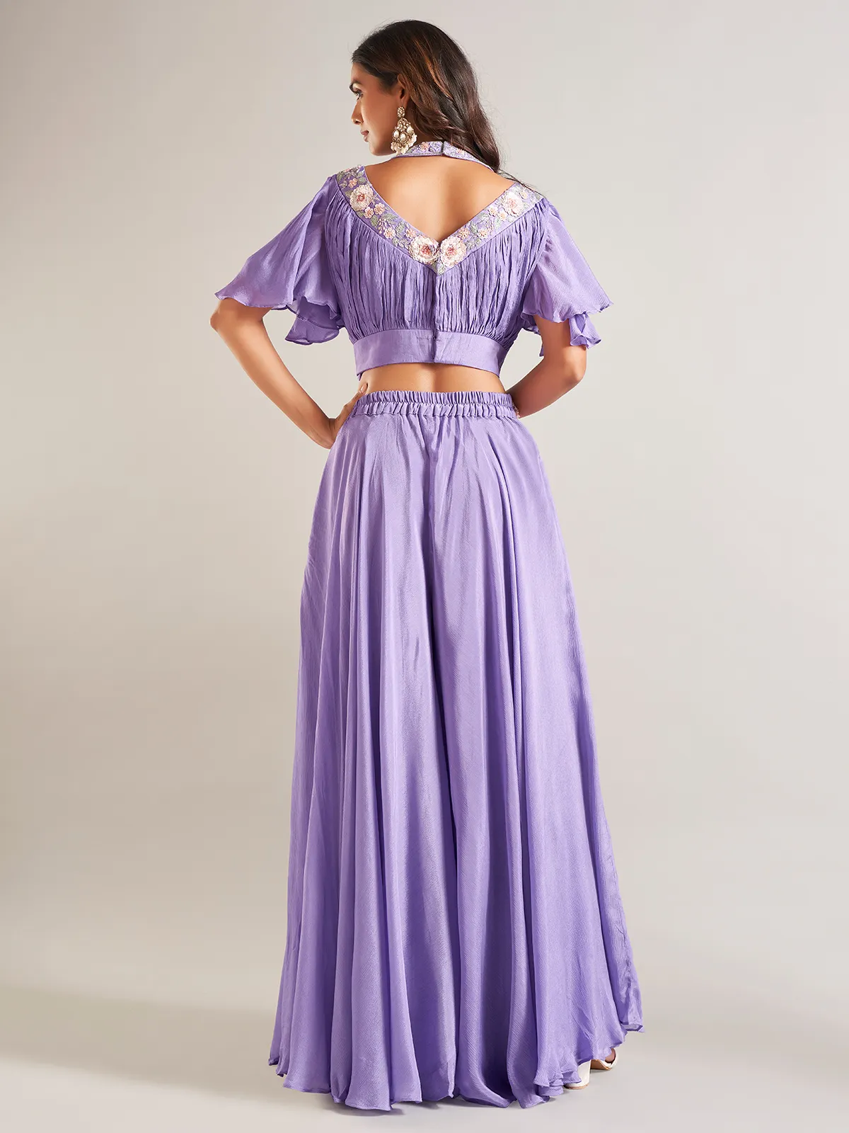 Newest purple georgette palazzo salwar suit