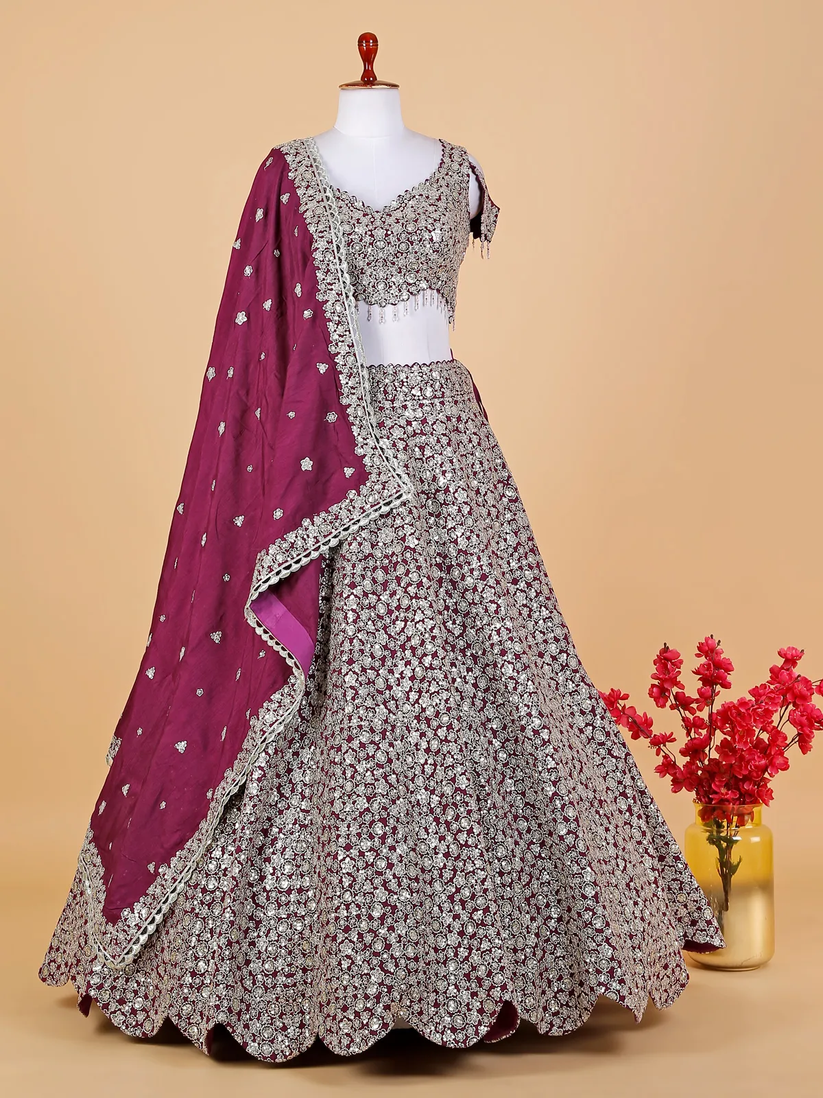 Newest purple silk lehenga choli