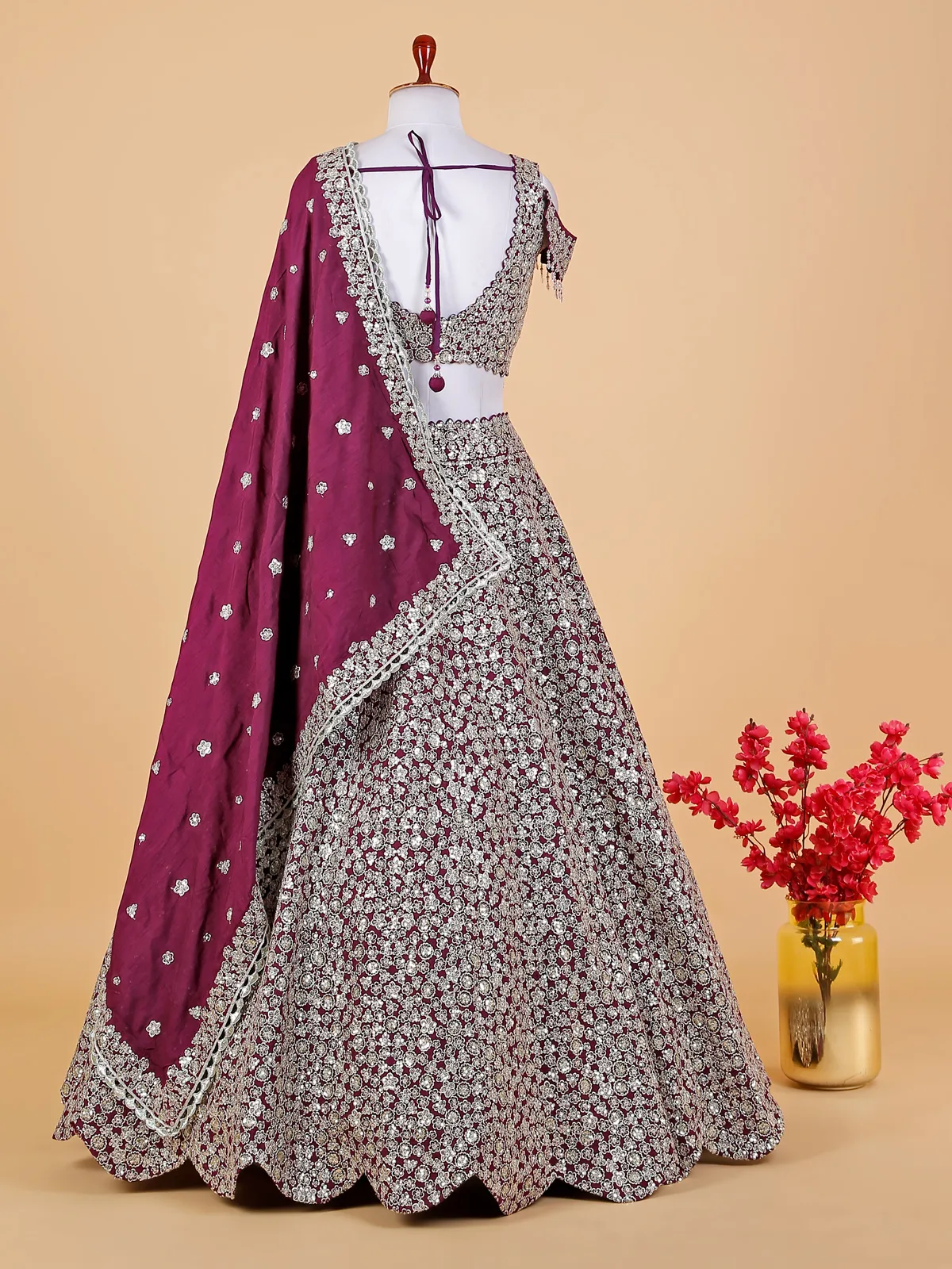 Newest purple silk lehenga choli