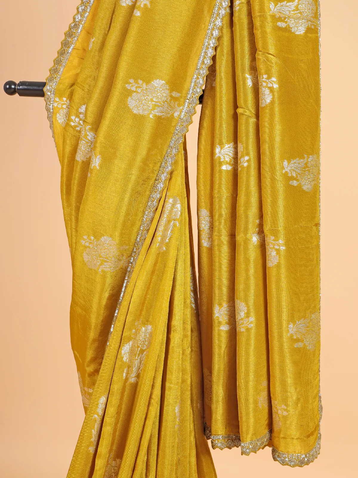 Newest silk musterd yellow saree