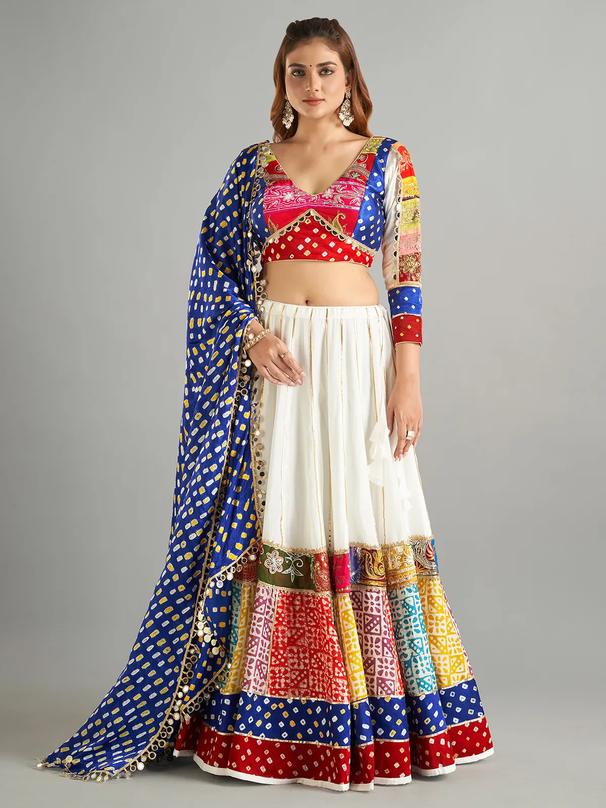 Newest white and blue chaniya choli