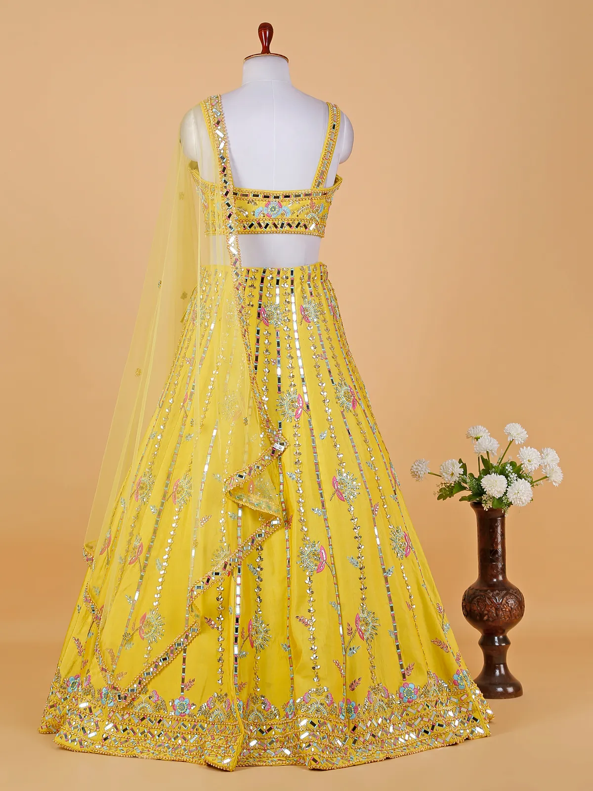 Newest yellow silk lehenga choli