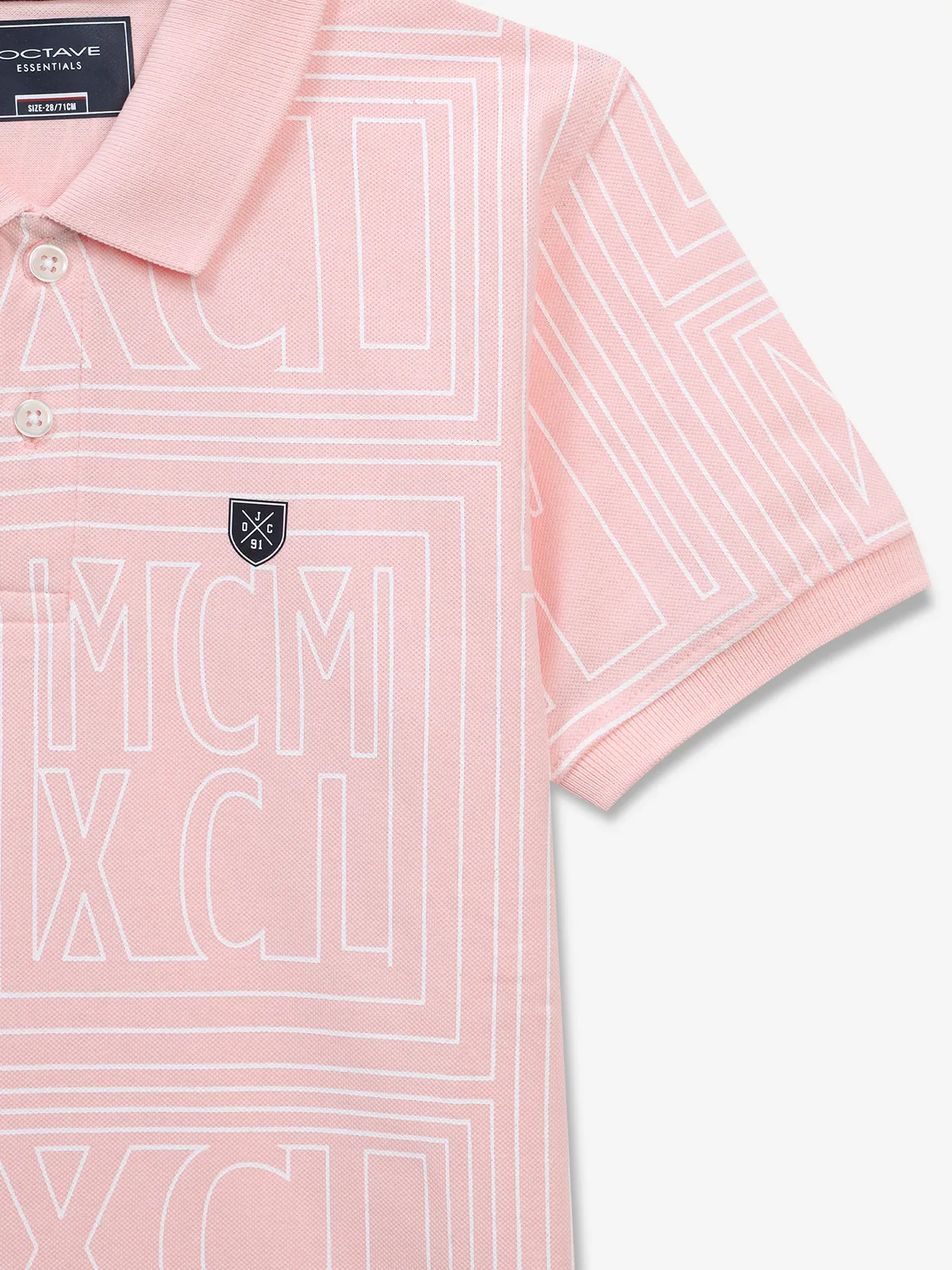 OCTAVE light pink printed casual t-shirt