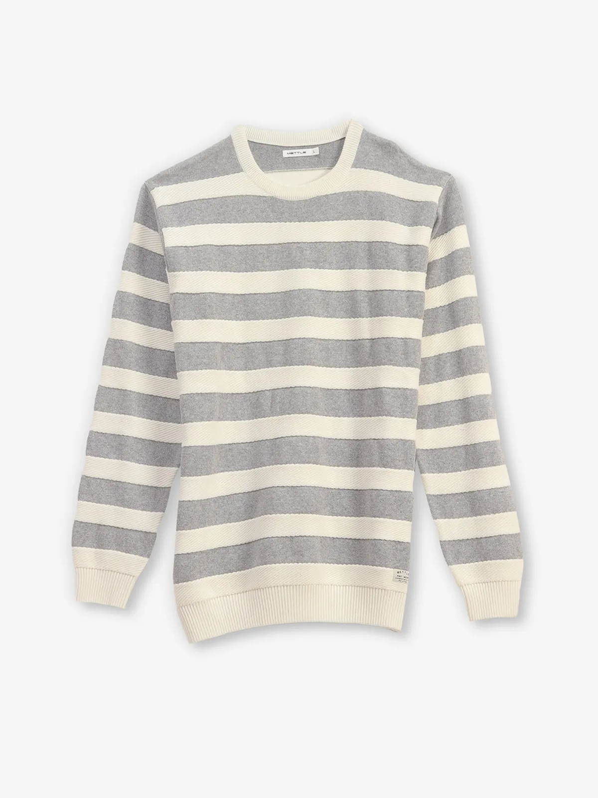 Octave stripe grey and white cotton t-shirt