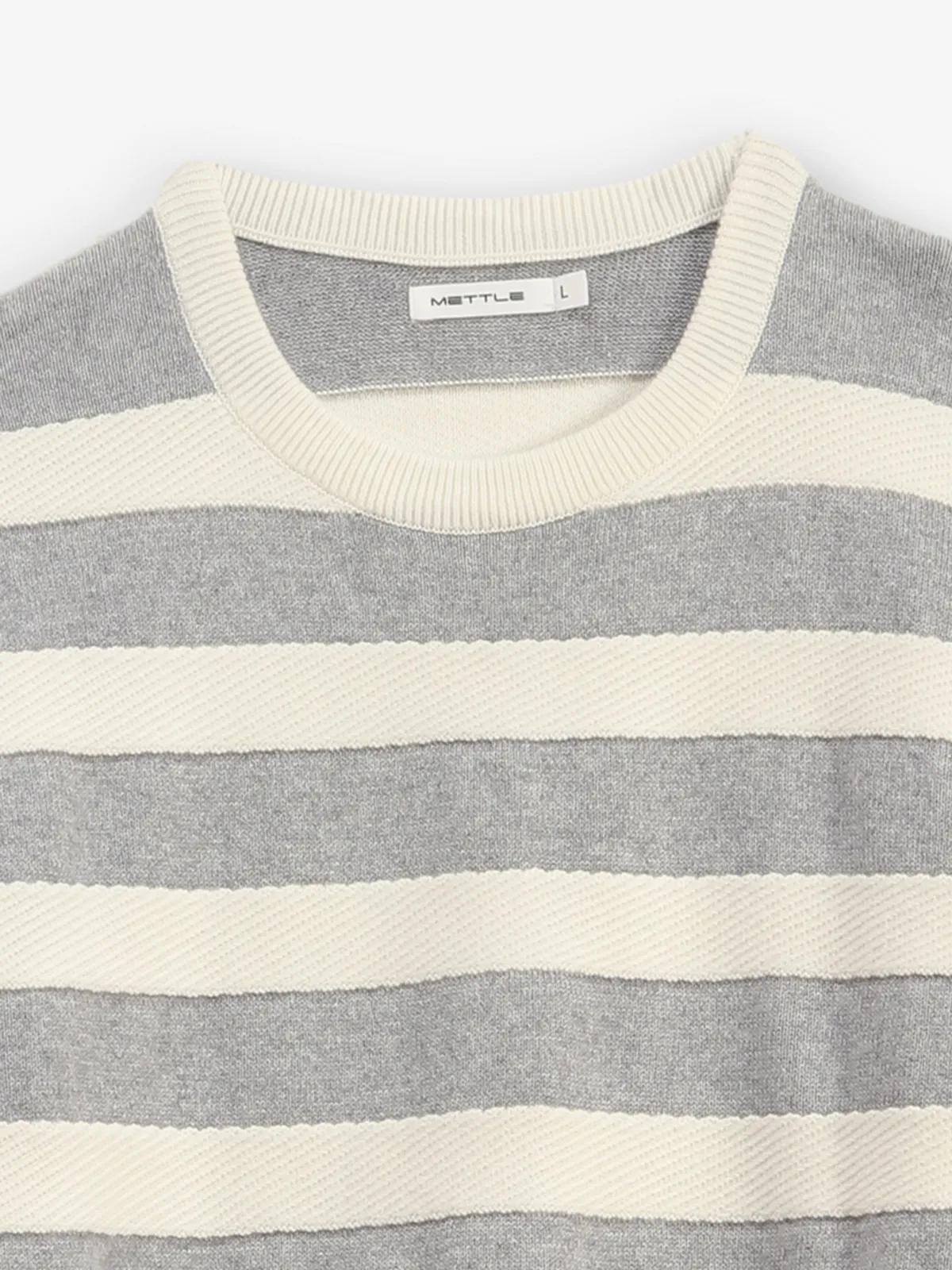 Octave stripe grey and white cotton t-shirt
