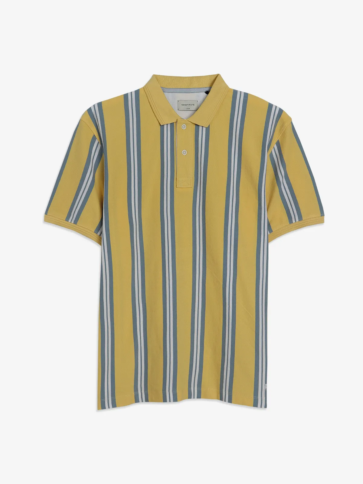 Octave yellow cotton stripe t-shirt