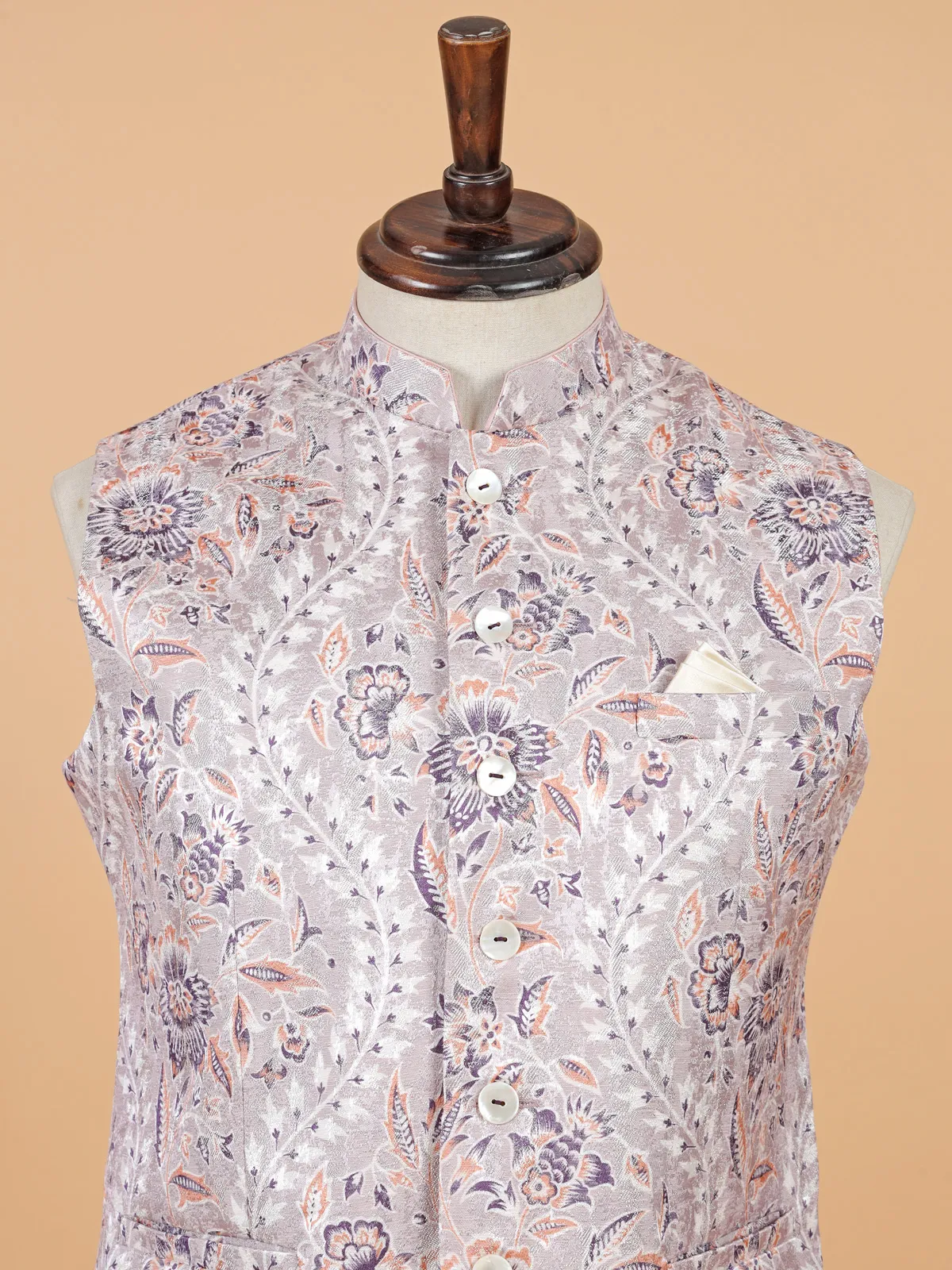 Onion pink festive ready waistcoat for men