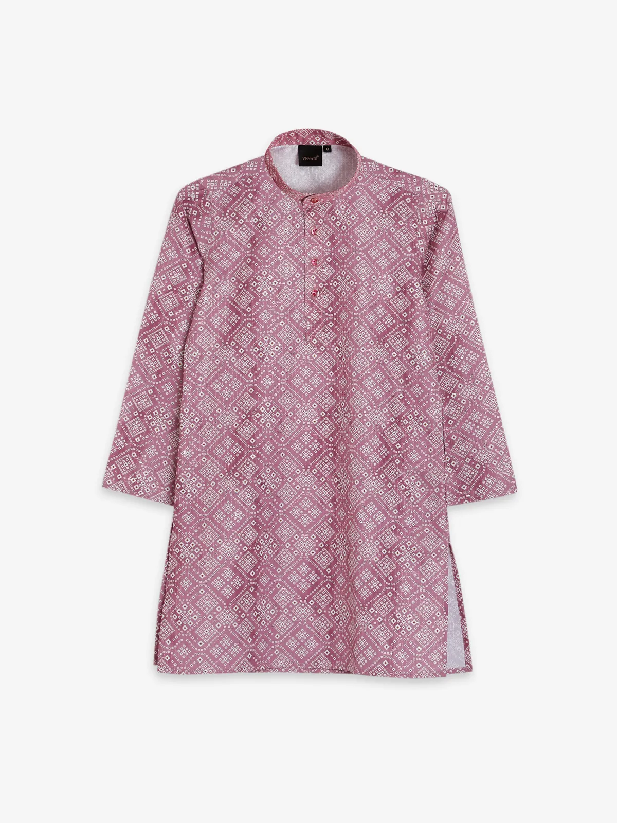 Onion pink shaded cotton printed kurta