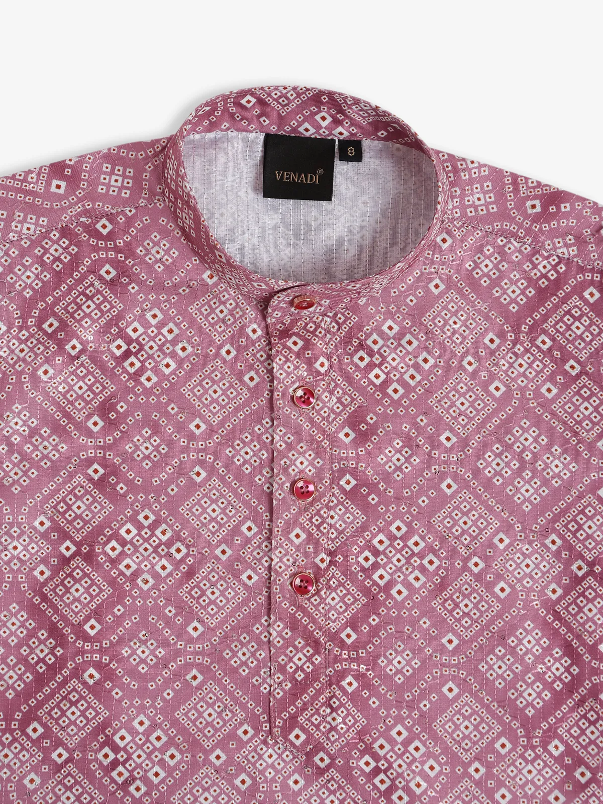 Onion pink shaded cotton printed kurta