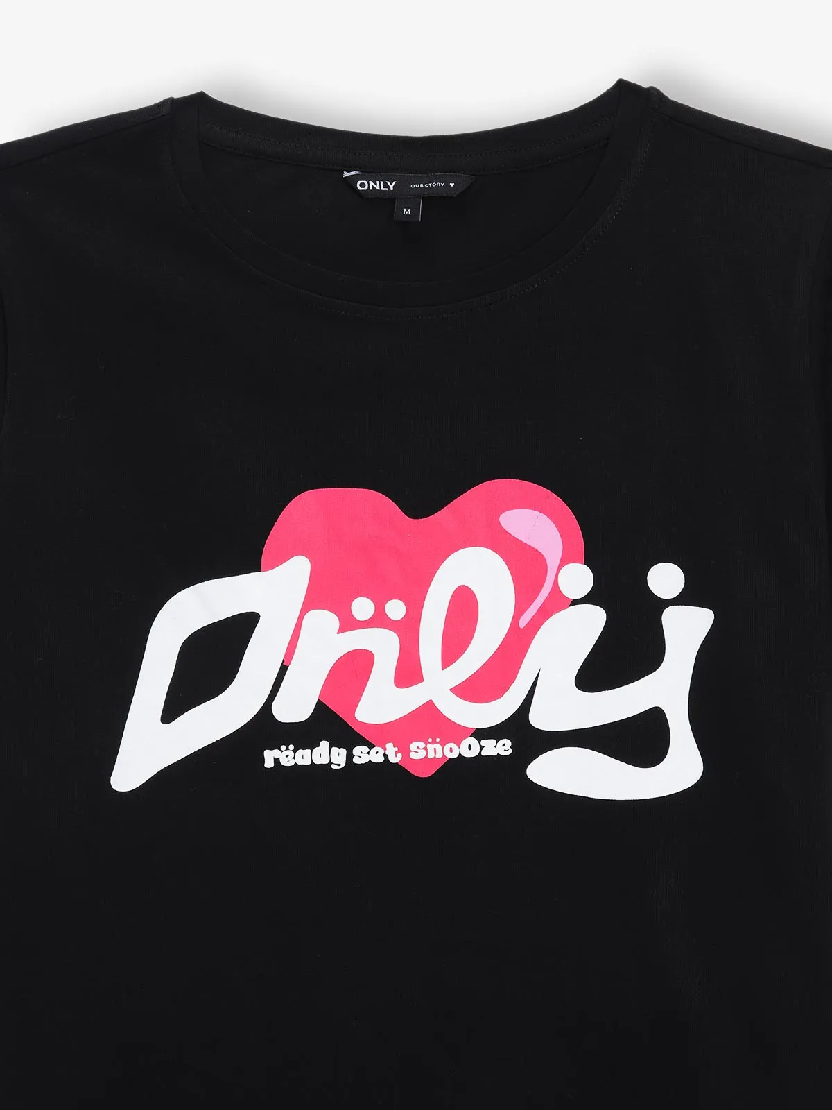 ONLY black cotton brand name t-shirt