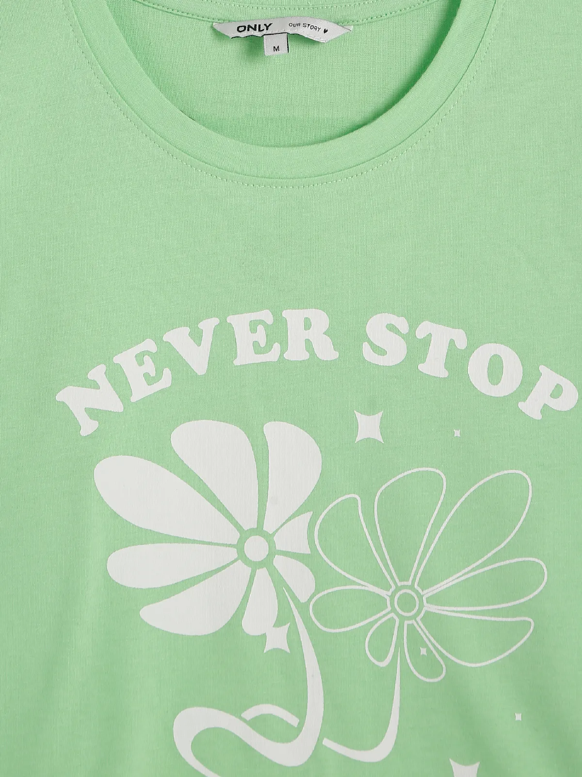 ONLY pista green printed t-shirt